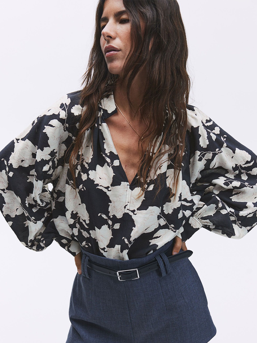 H&M Oversized Blouse, Black