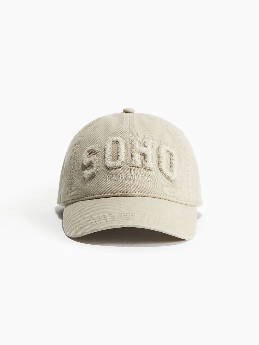 

H&M Motif-Detail Cotton Cap, Beige