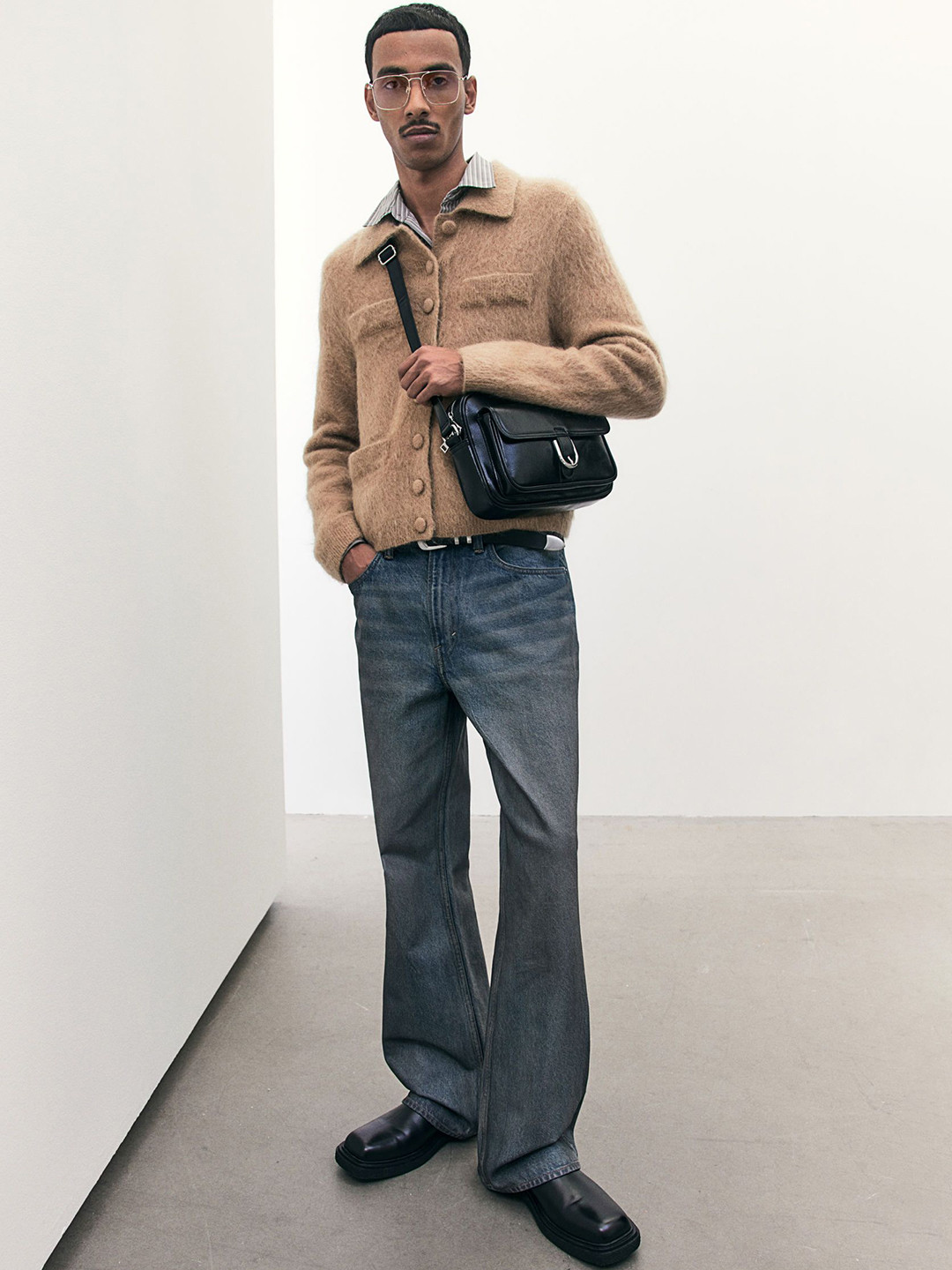 

H&M Bootcut Regular High Jeans, Blue