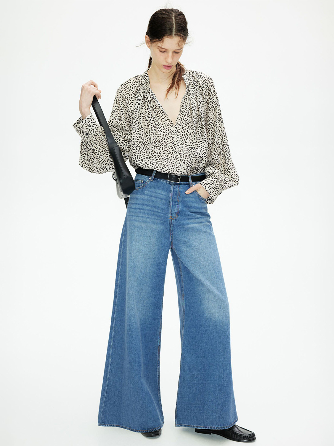 

H&M Oversized Blouse, Beige