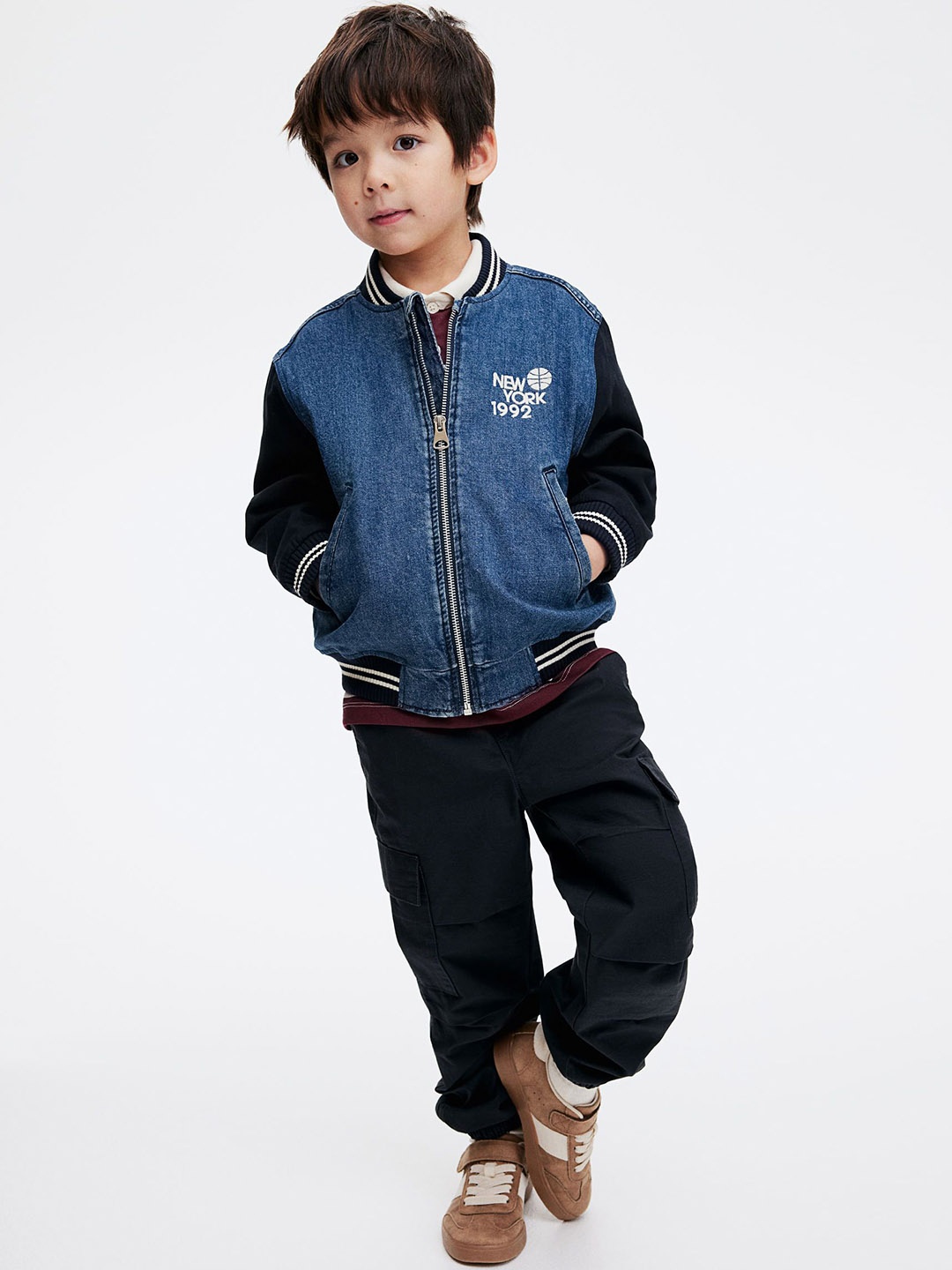 

H&M Denim Bomber Jacket, Blue