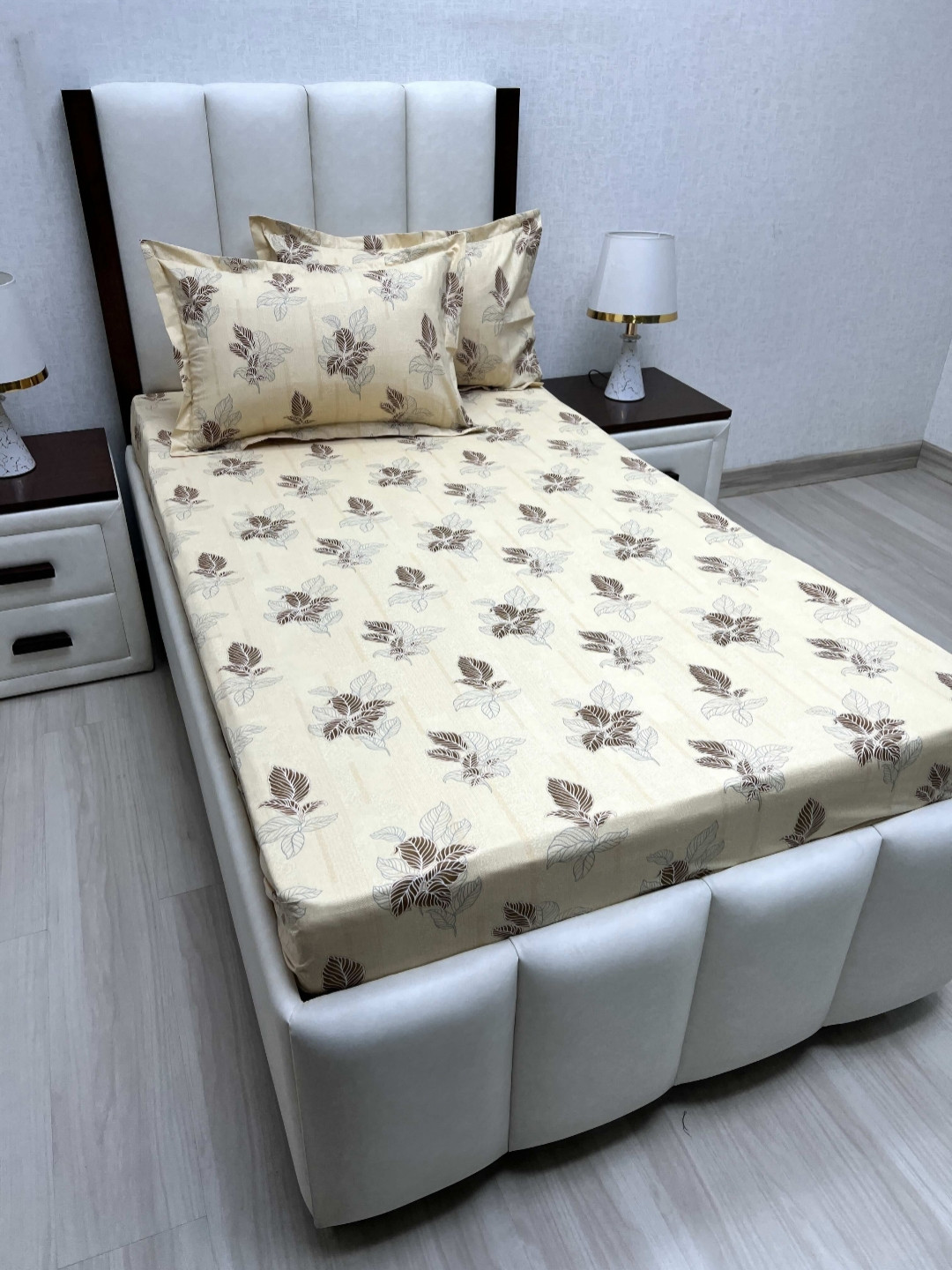 

Pure Decor Cotton Single Bed Size Bedsheet With 2 Pillow Covers 1.73m X 2.36m, Yellow