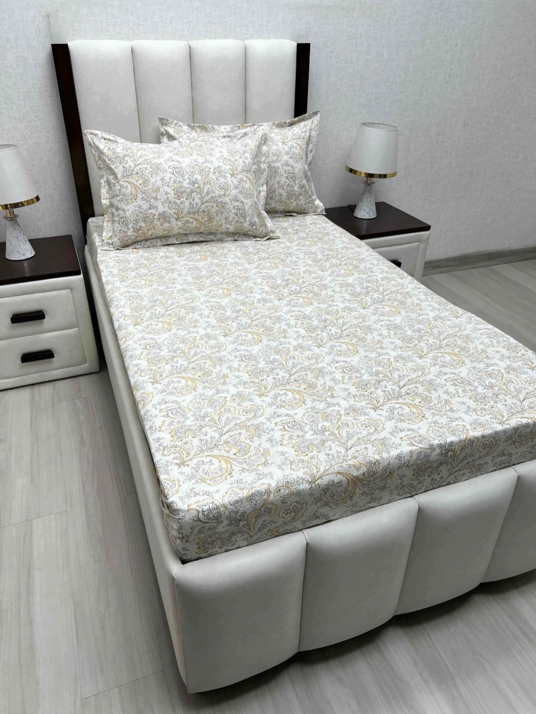 

Pure Decor Cotton Single Bed Size Bedsheet With 2 Pillow Covers 1.73m X 2.36m, White