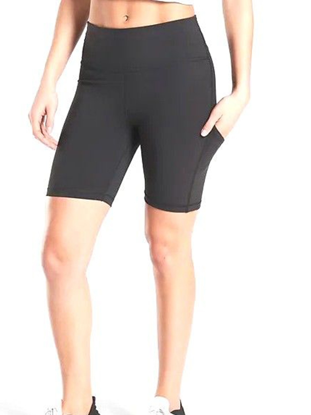 

Flingr Women Skinny Fit High-Rise Dri-FIT Sports Shorts, Black