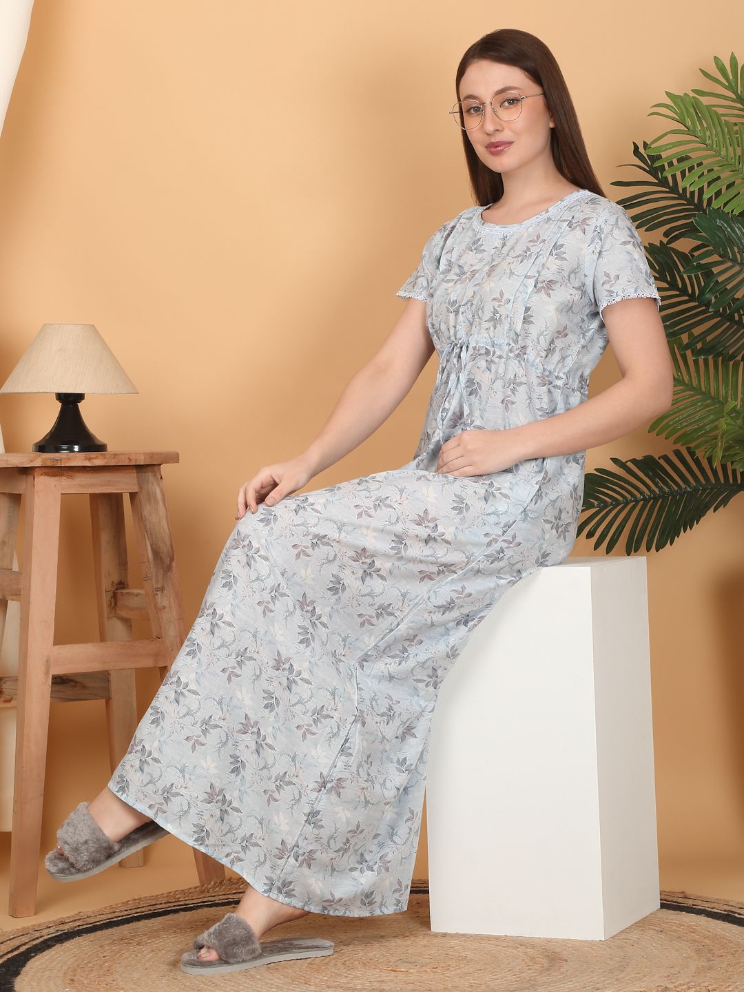 

Sweet Dreams Printed Maxi Nightdress, Blue