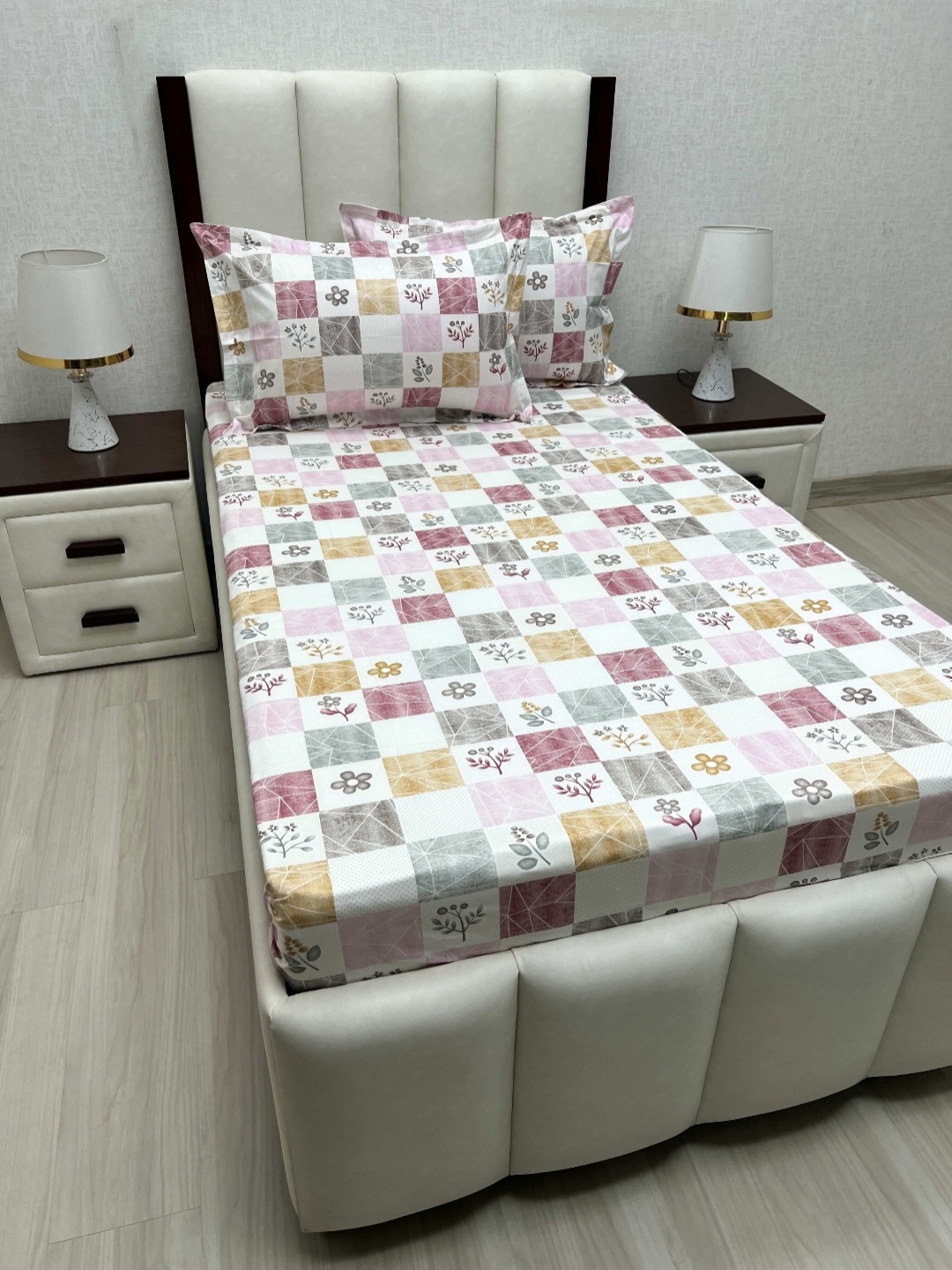 

Pure Decor Cotton Single Bed Size Bedsheet With 2 Pillow Covers 1.73m X 2.36m, White