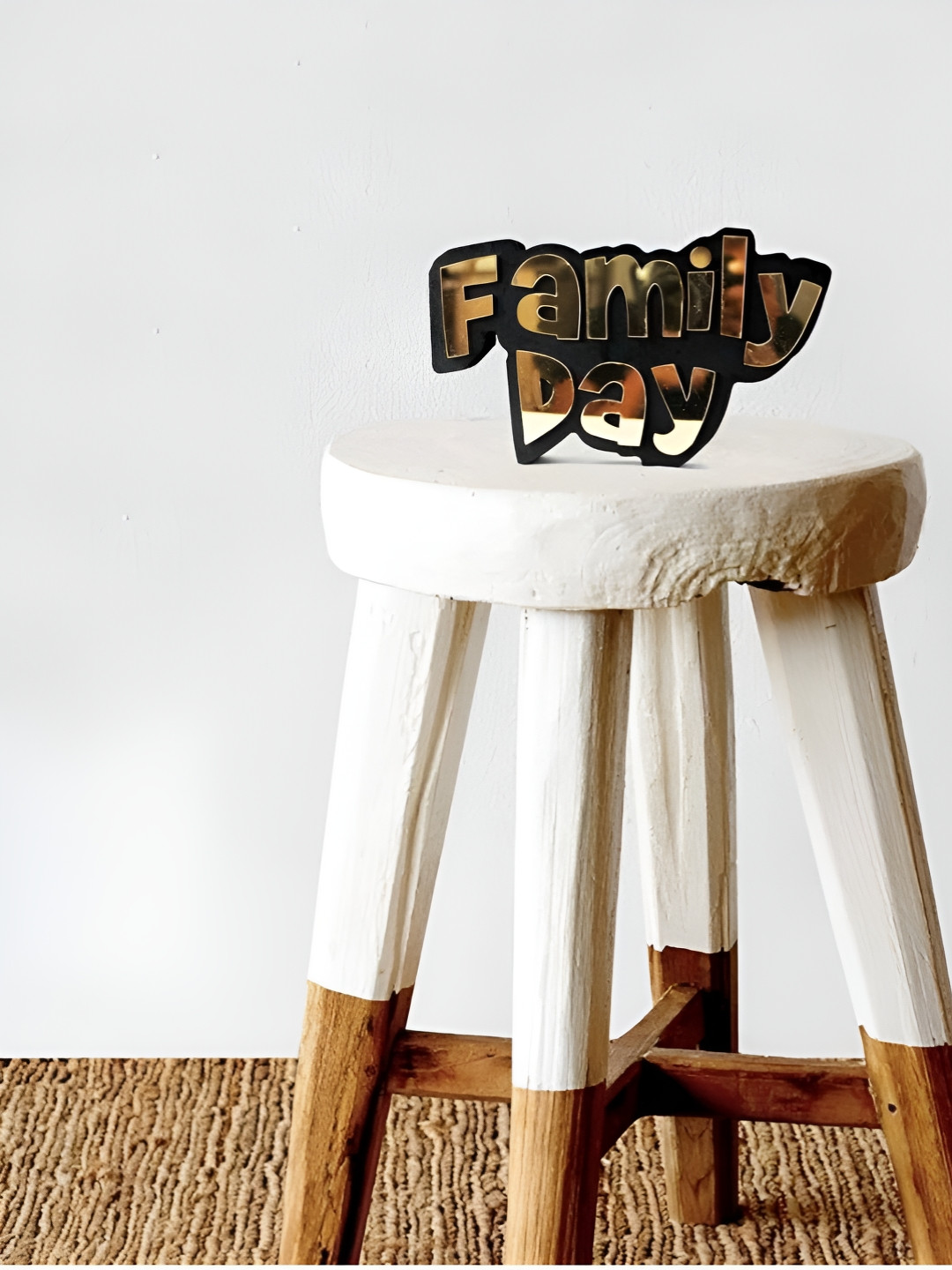 

VAH Kya Bat Hai !! Black & Yellow Family Day Wooden Showpiece