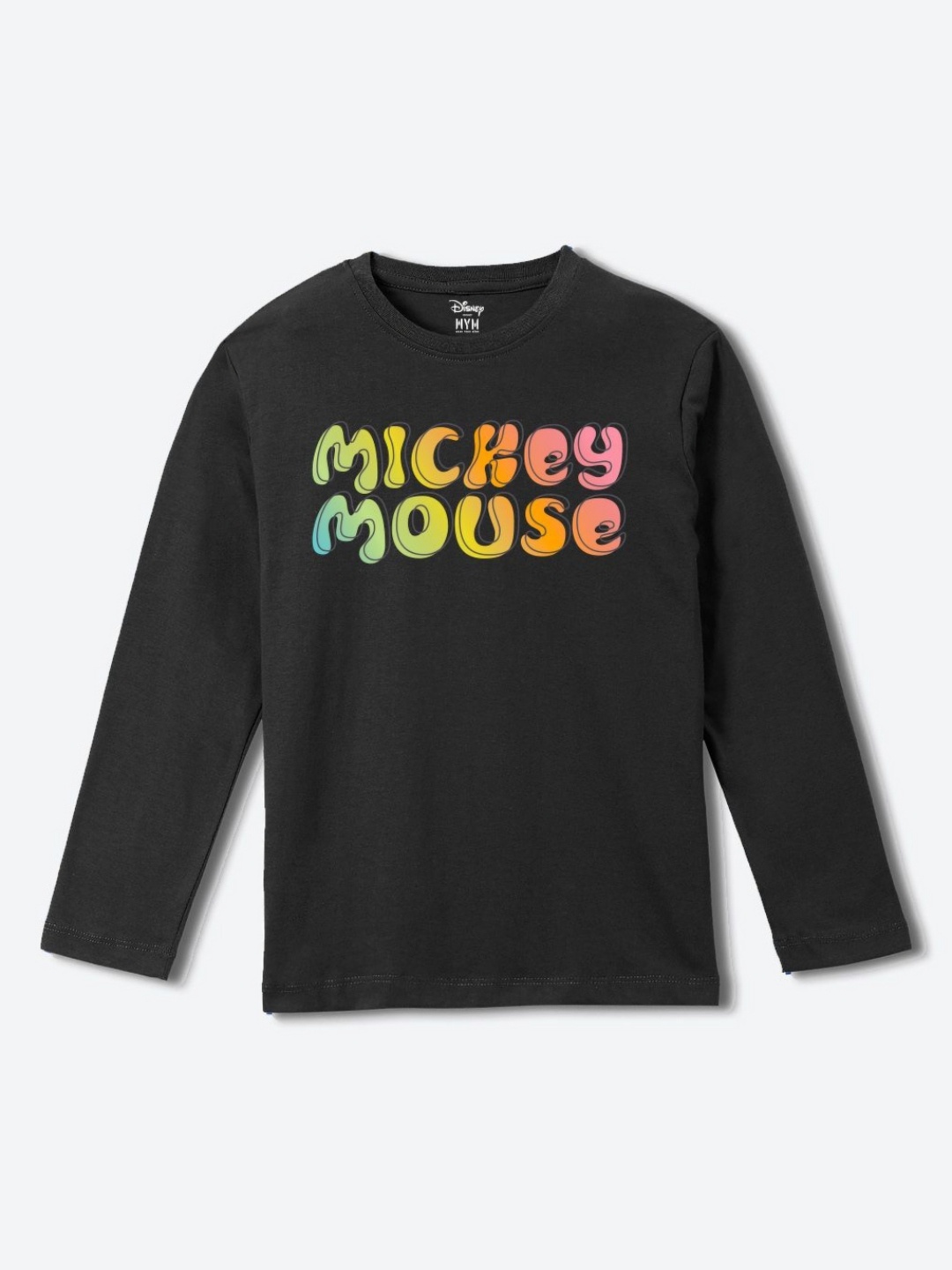 

Wear Your Mind Boys Mickey Mouse Graphic Printed Round Neck Pure Cotton T-shirt, Navy blue