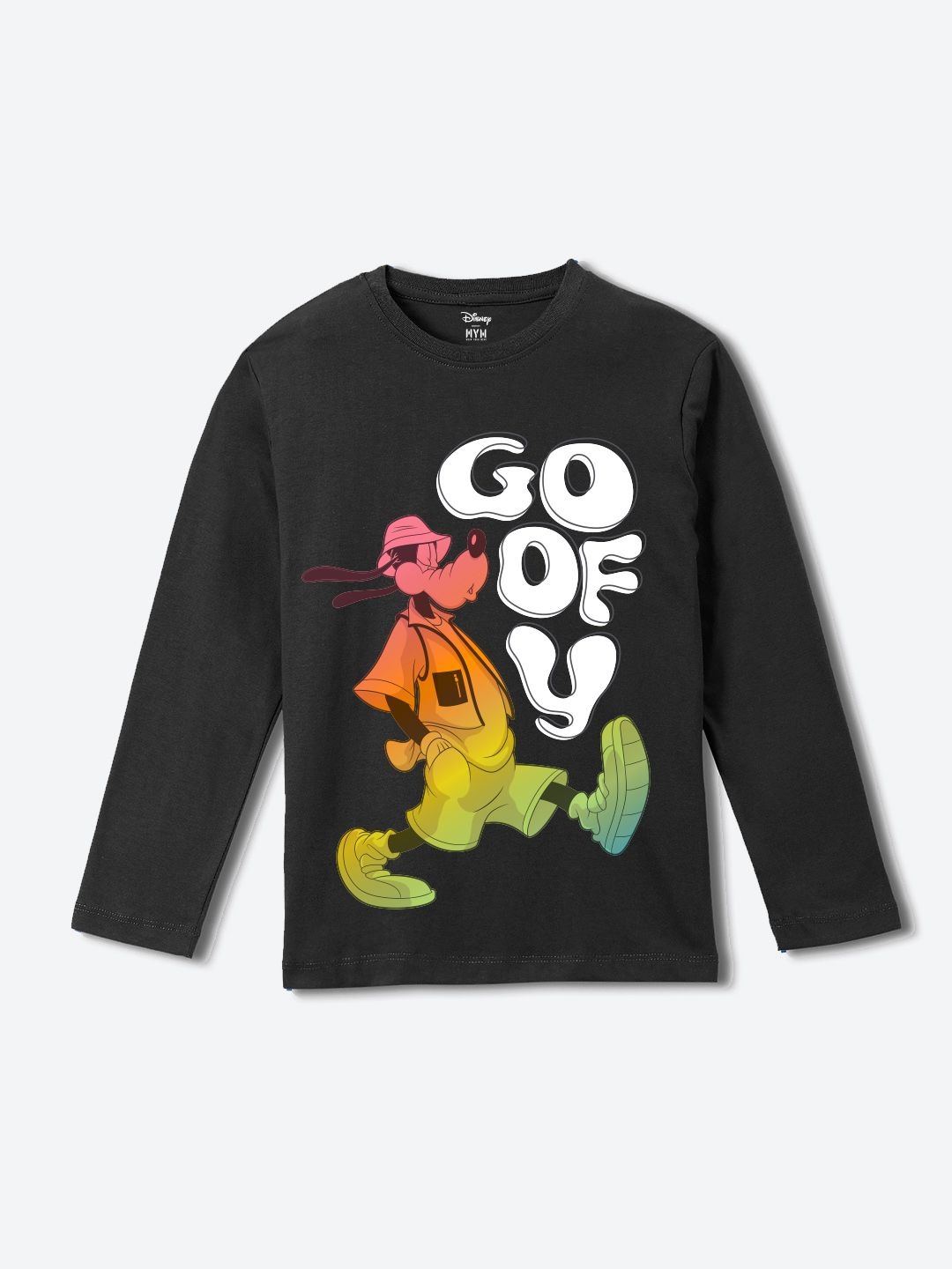 

Wear Your Mind Boys Goofy Graphic Printed Round Neck Pure Cotton T-shirt, Navy blue