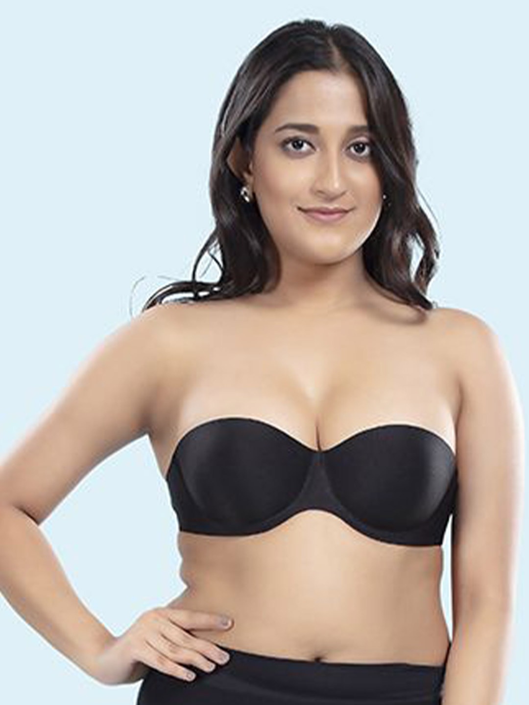 

BOLD & BAE Women Everyday Medium CoverageNon Padded StraplessCotton Bra, Black