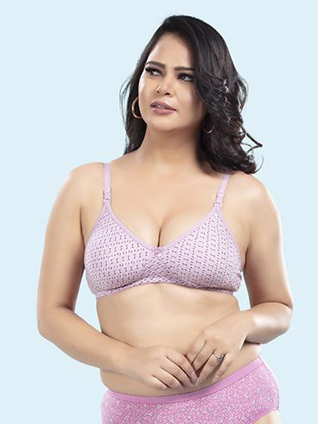 

BOLD & BAE Geometric Full Coverage Underwired Everyday Bra, Pink