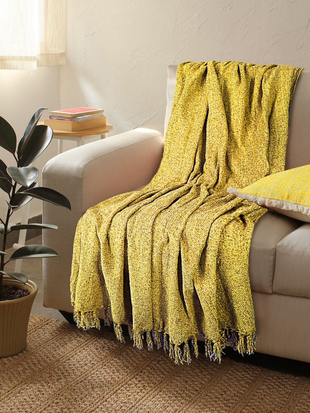 

Myntra Elegant Homes Yellow Microfiber AC Room 380 GSM Single Bed Blanket