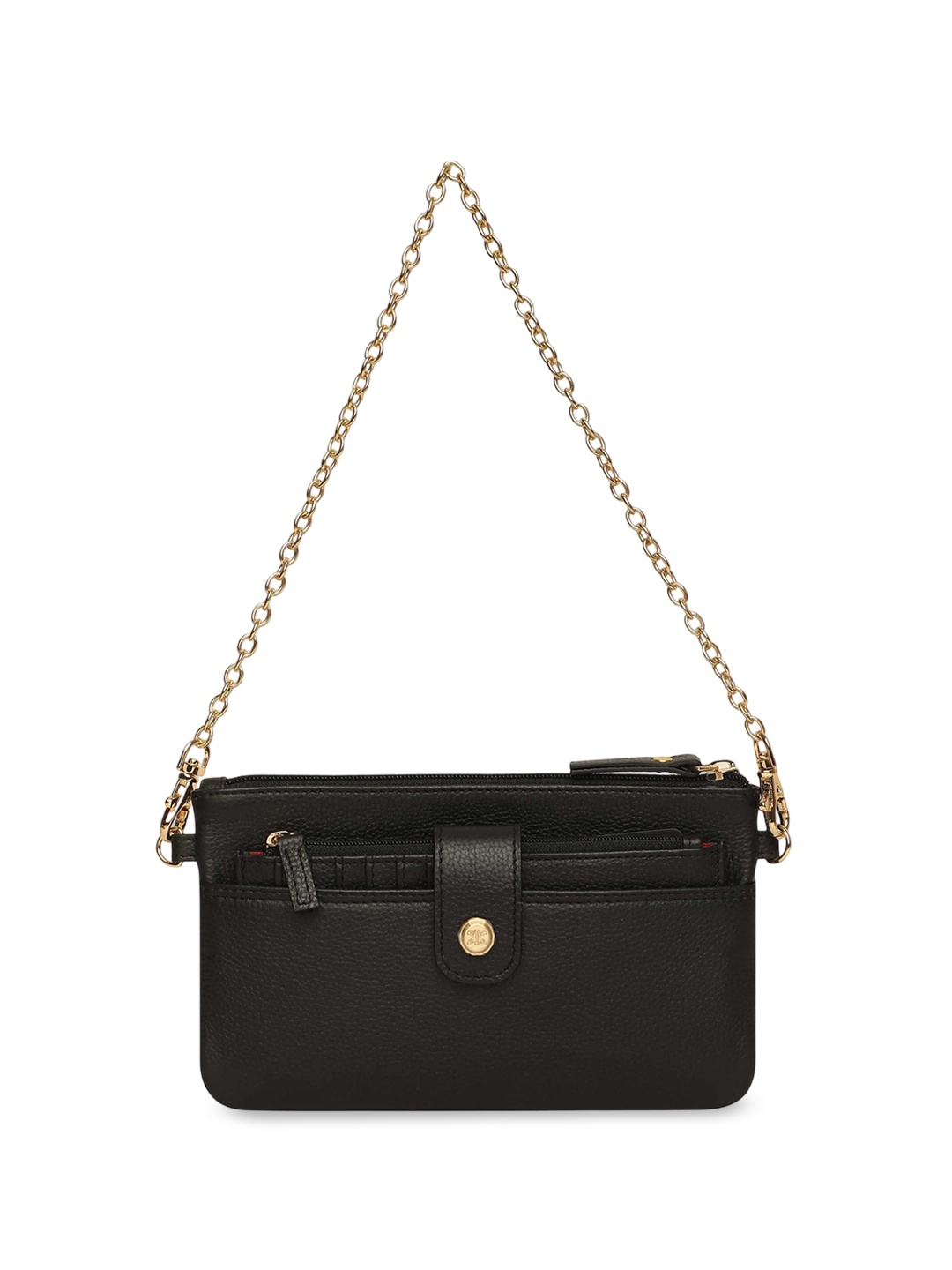 

RI2K LONDON Women Textured Leather Structured Sling Bag, Black
