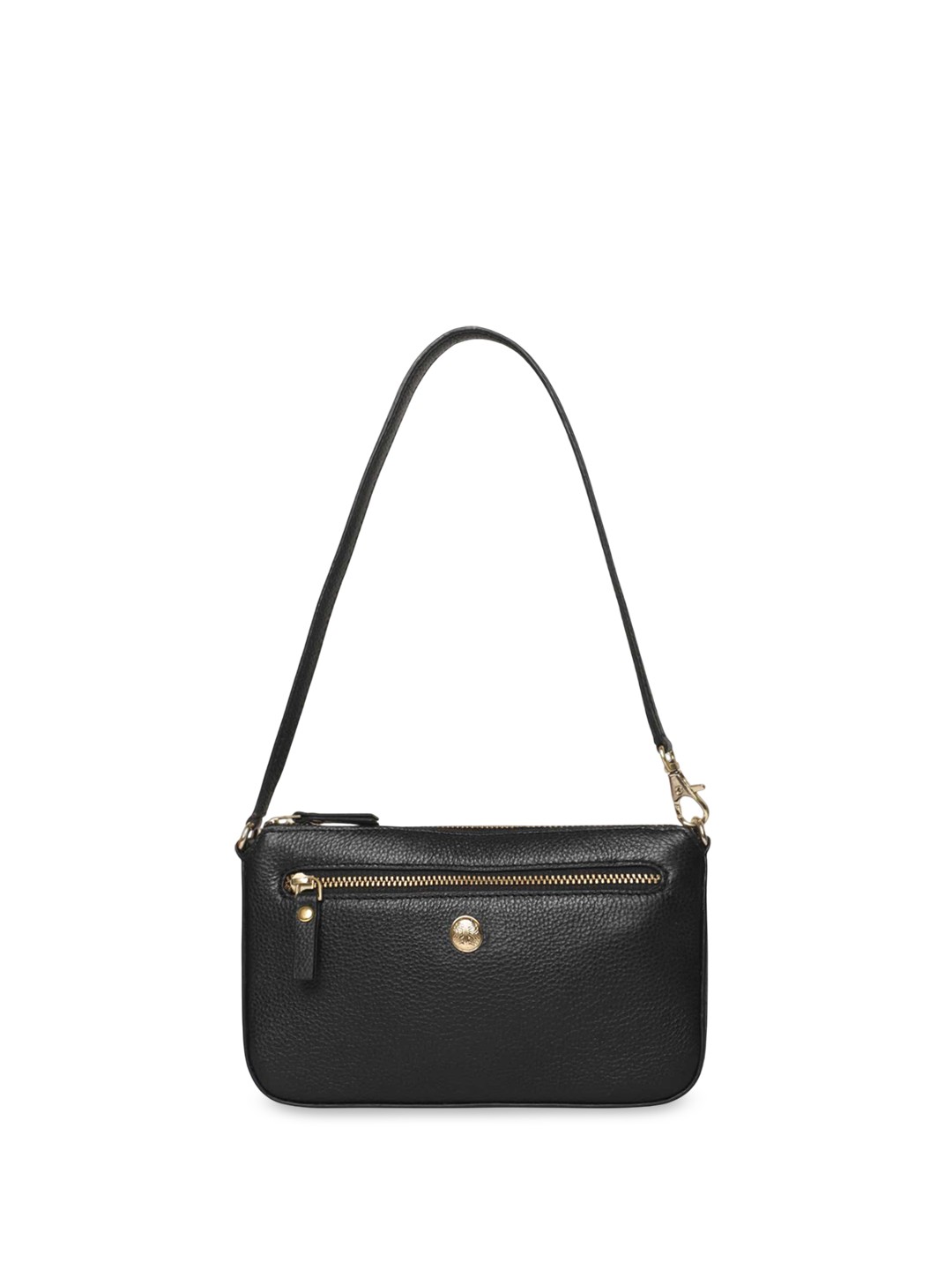

RI2K LONDON Women Solid Structured Leather Shoulder Bag, Black