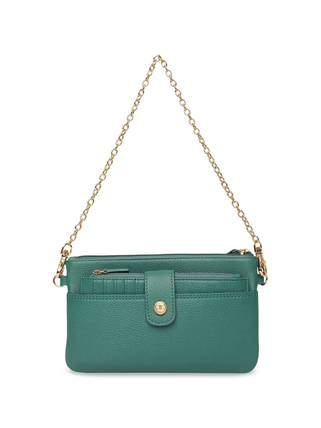 

RI2K LONDON Women Textured Leather Structured Sling Bag, Sea green