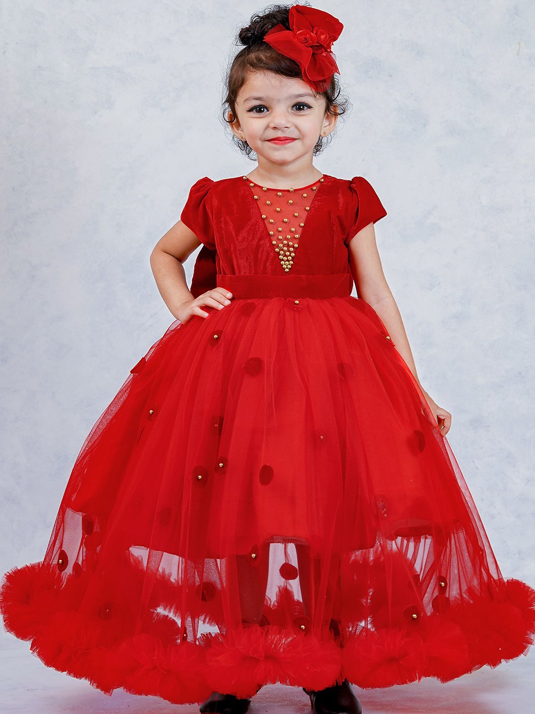 

Li & Li Boutique Girls Embellished Velvet Gown Dress, Red