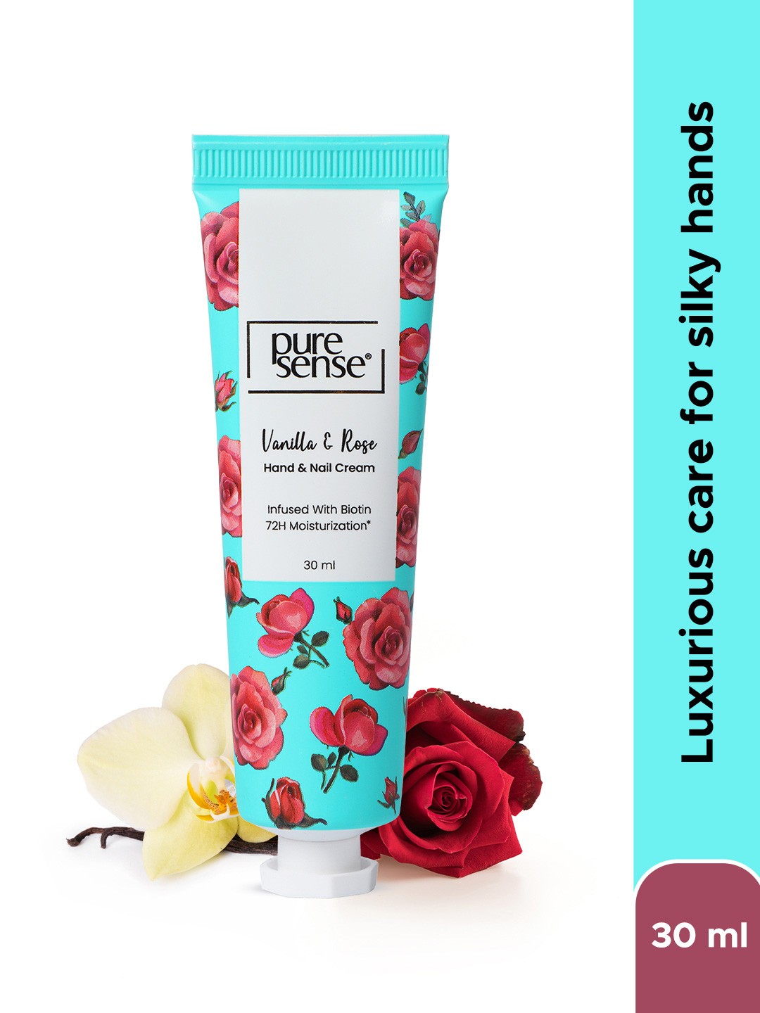 

Pure Sense Vanilla & Rose Non Sticky Biotin Hand Cream - 30 ml, White