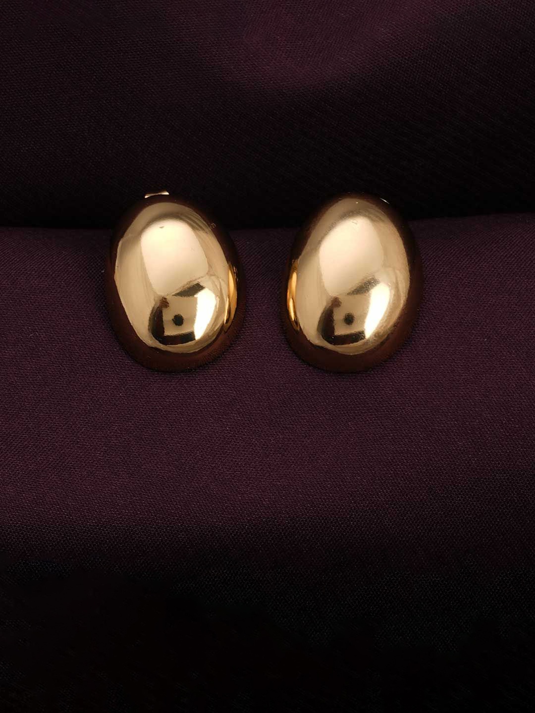 

PALMONAS Stainless Steel Gold Plated Classic Studs Earrings