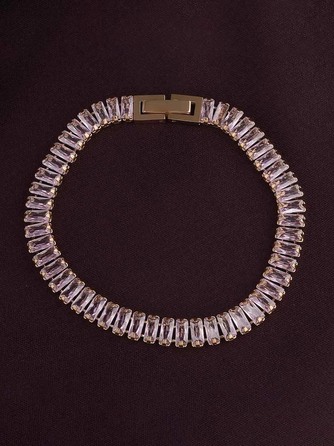 

PALMONAS Women Gold-Plated Stainless Steel CZ-Studded Anti-Tarnish Wraparound Bracelet