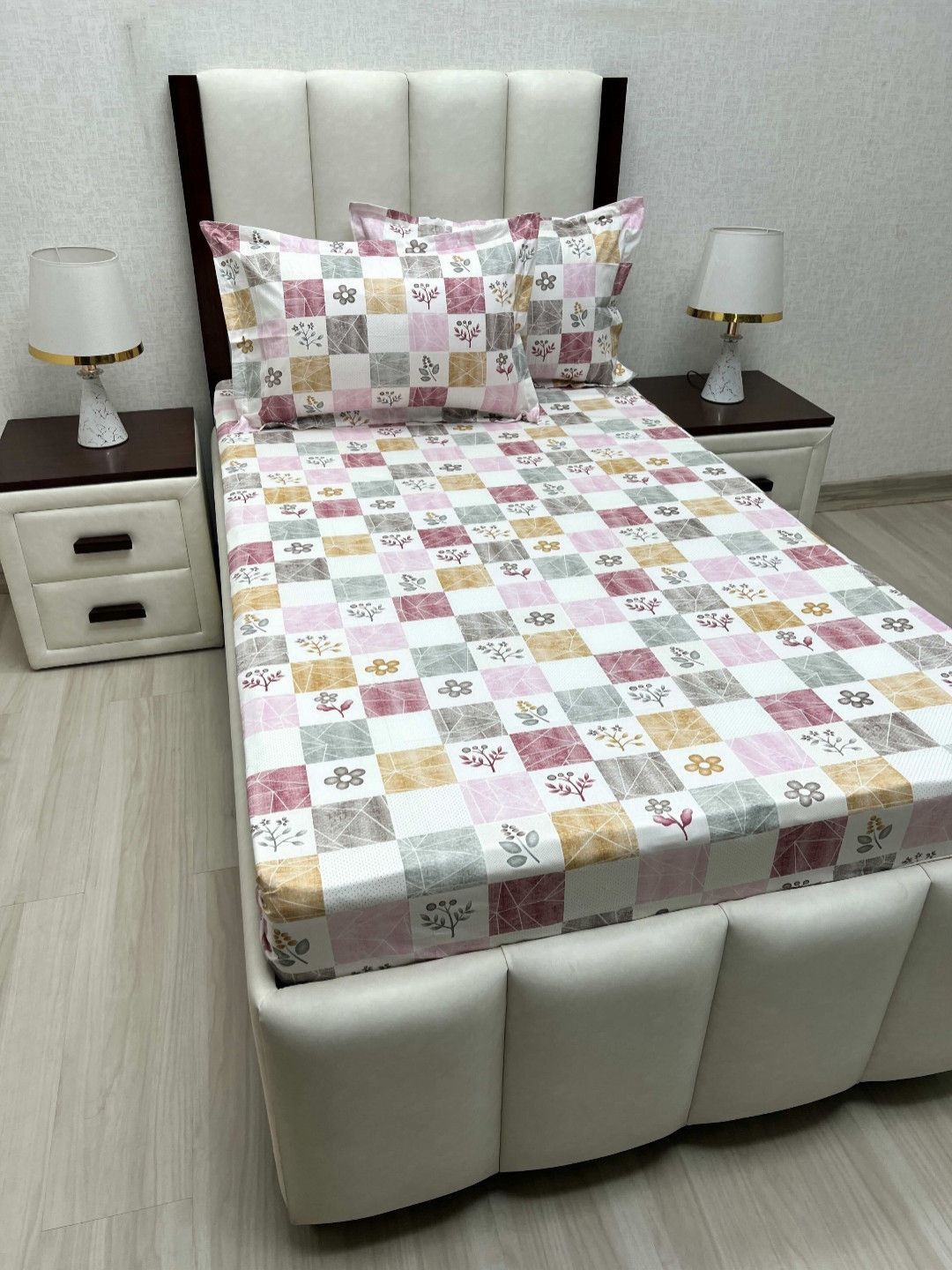 

Pure Decor Cotton Single Bed Size Bedsheet With 2 Pillow Covers 1.73m X 2.36m, White