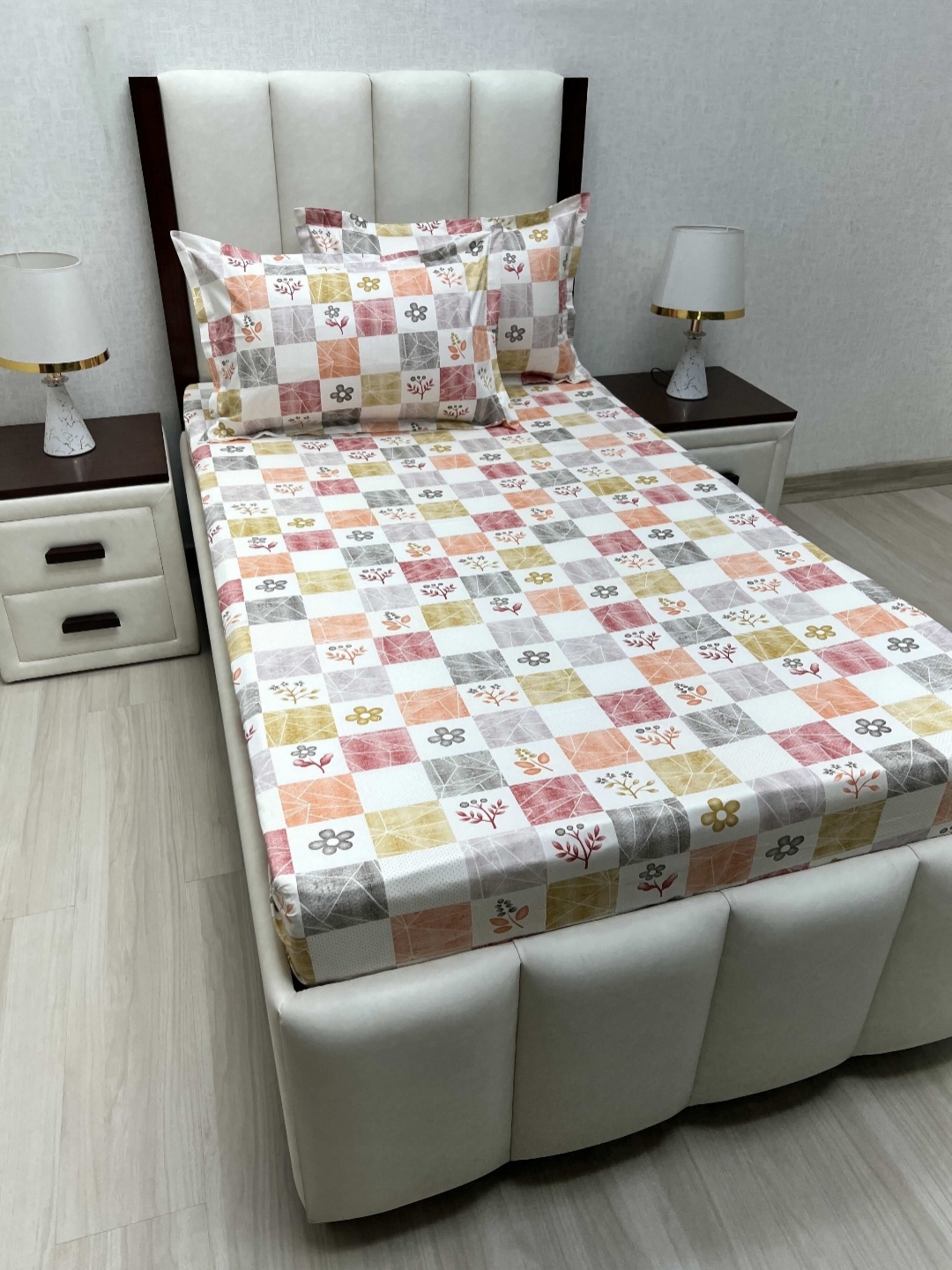 

Pure Decor Cotton Single Bed Size Bedsheet With 2 Pillow Covers 1.73m X 2.36m, White