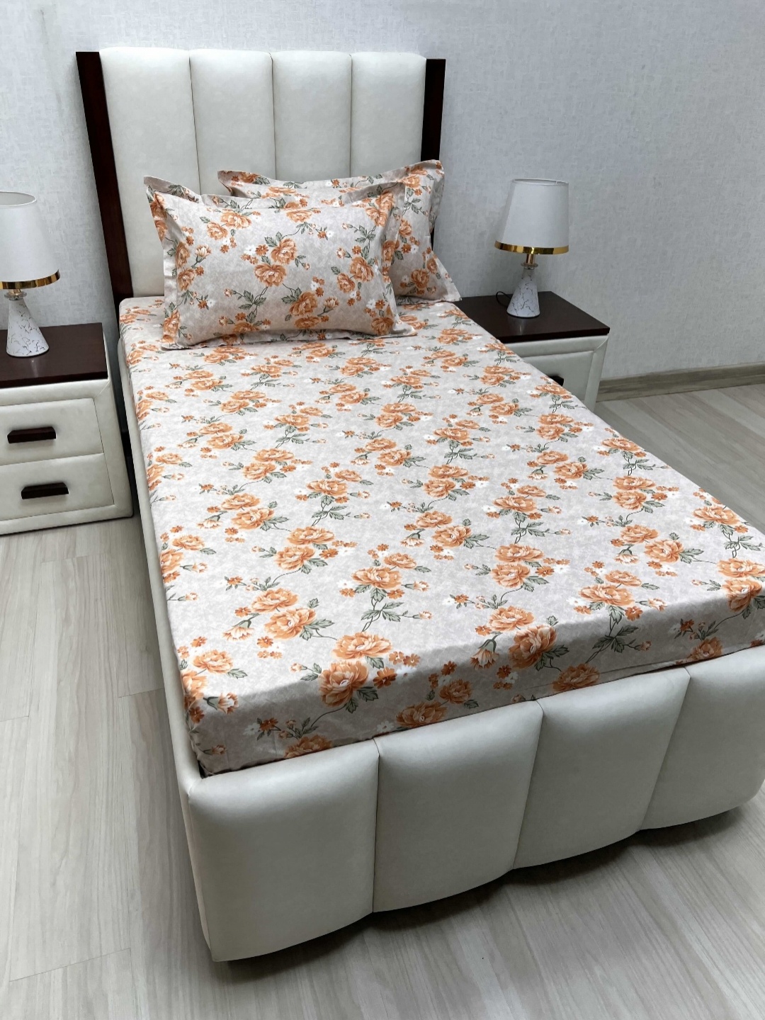 

Pure Decor Cotton Single Bed Size Bedsheet With 2 Pillow Covers 1.73m X 2.36m, Grey