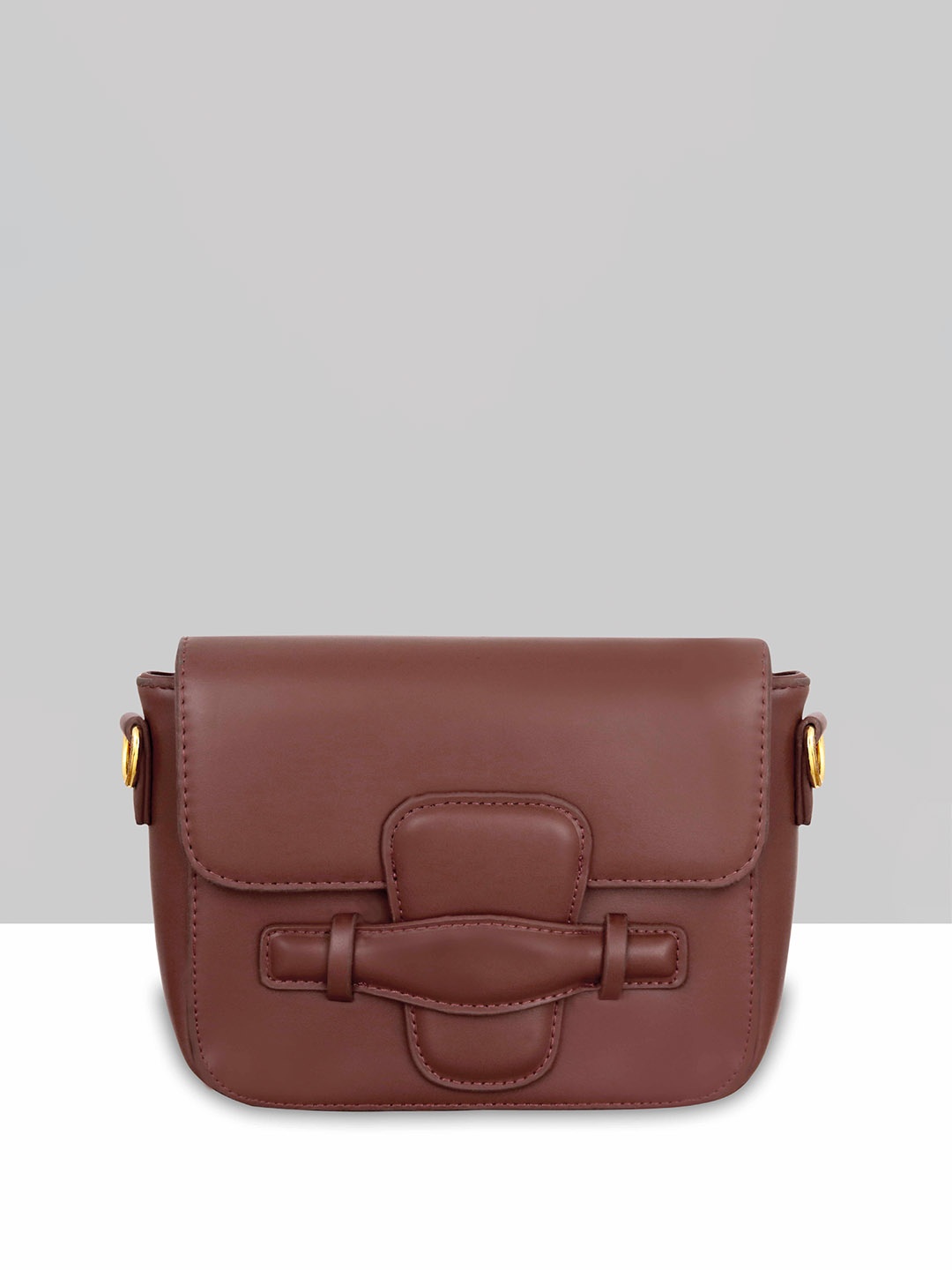 

Filauri Women Solid Structured Leather Shoulder Bag, Brown