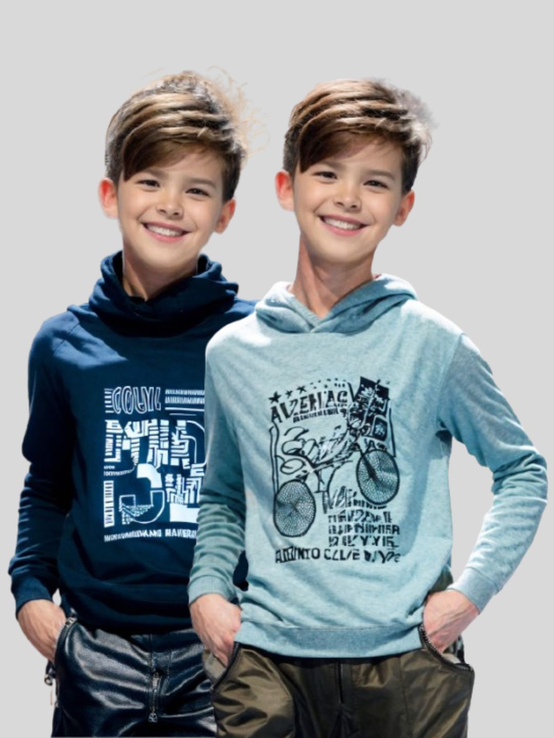 

Seyor Kids Pack Of 2 Printed Hooded Sweatshirt, Grey