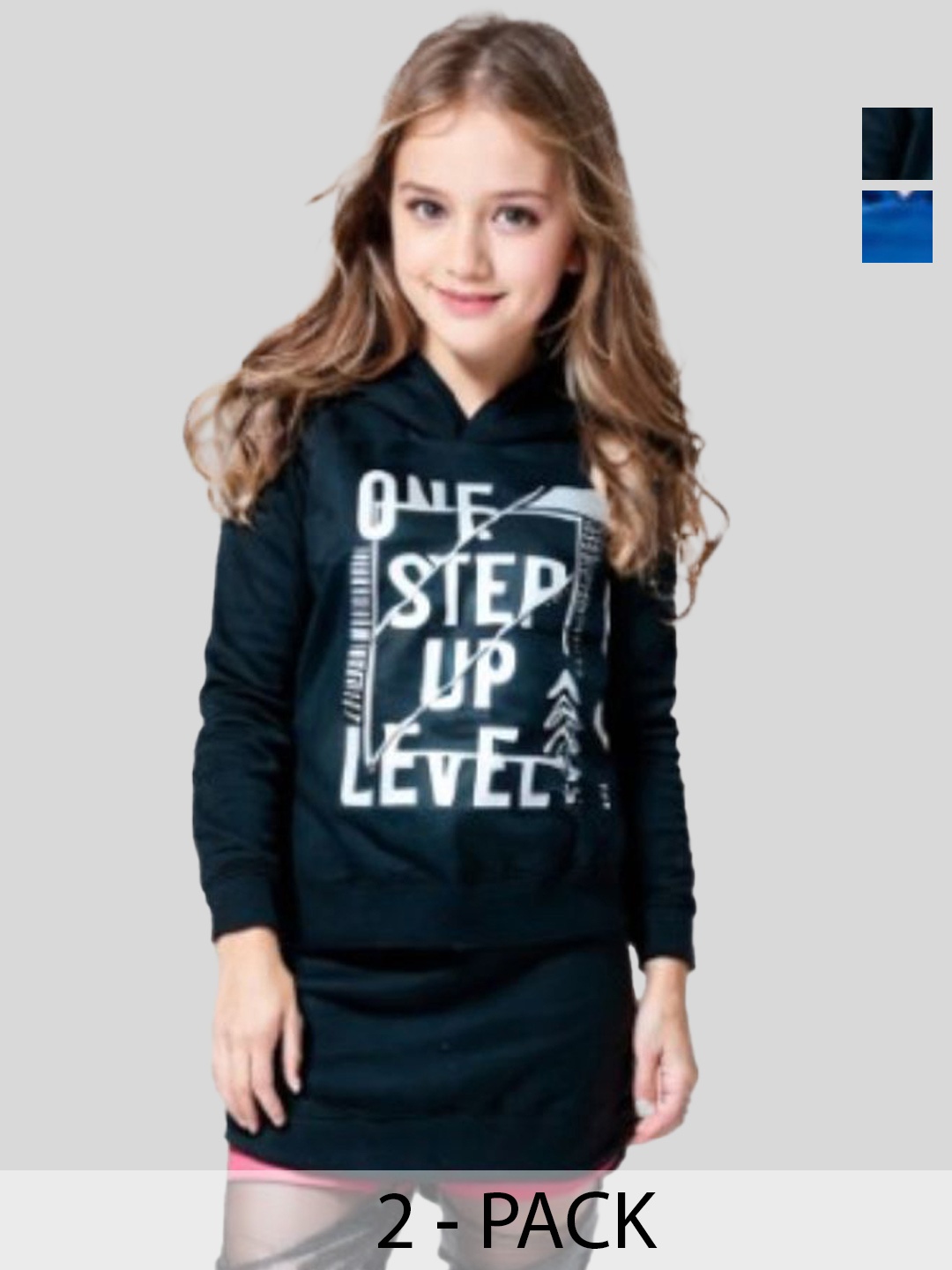 

Seyor Kids Pack Of 2 Printed Hooded Pullover Sweatshirt, Black