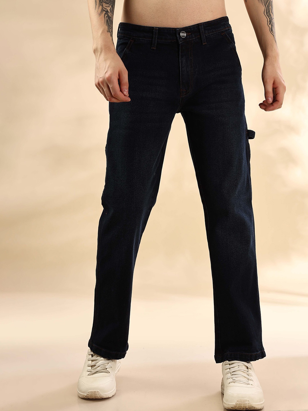 

Mast & Harbour Men Men Mid-Rise Baggy Jeans, Blue