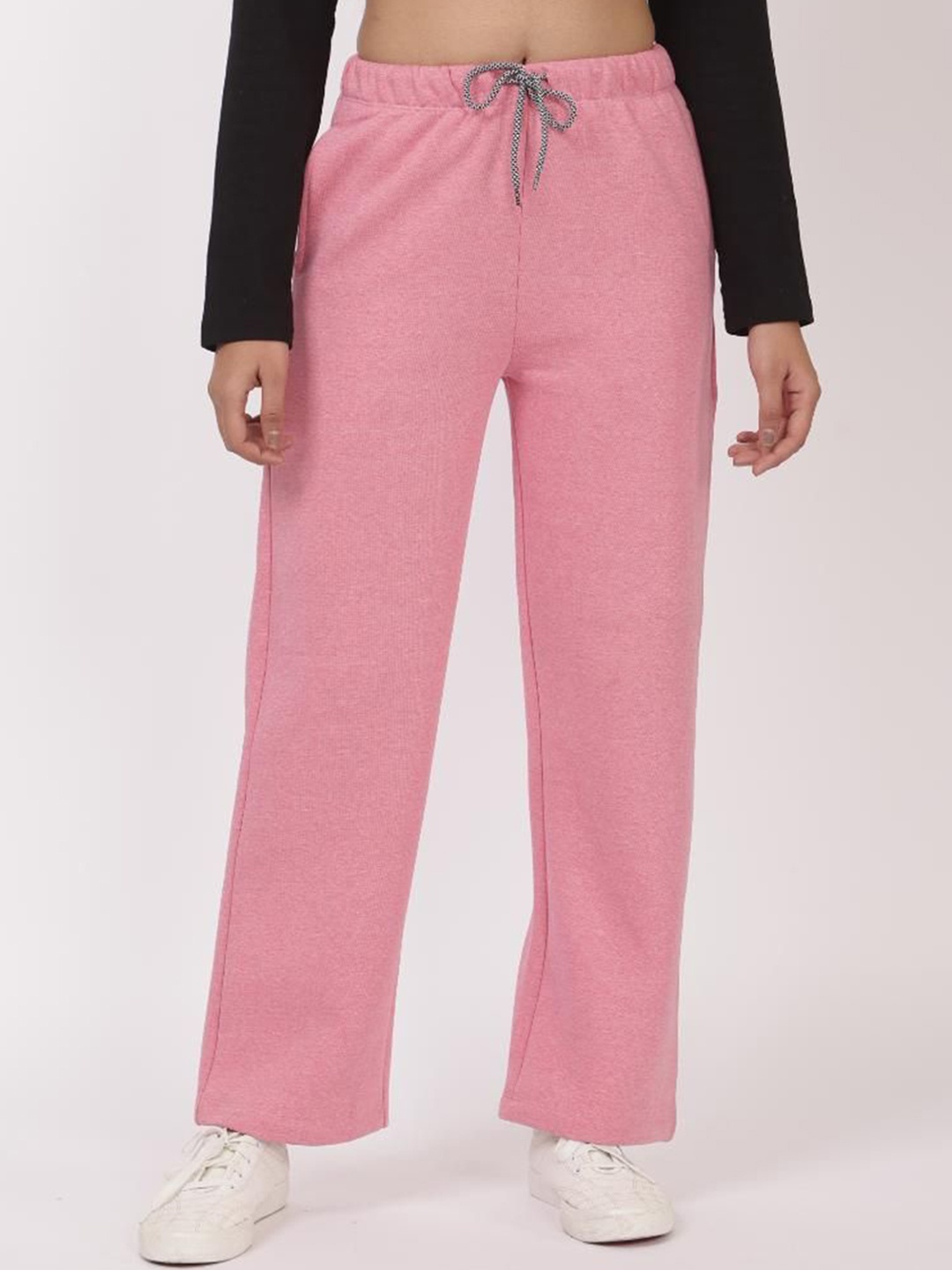 

Mlada Women Winter Flared-Fit Cotton Track Pants, Pink