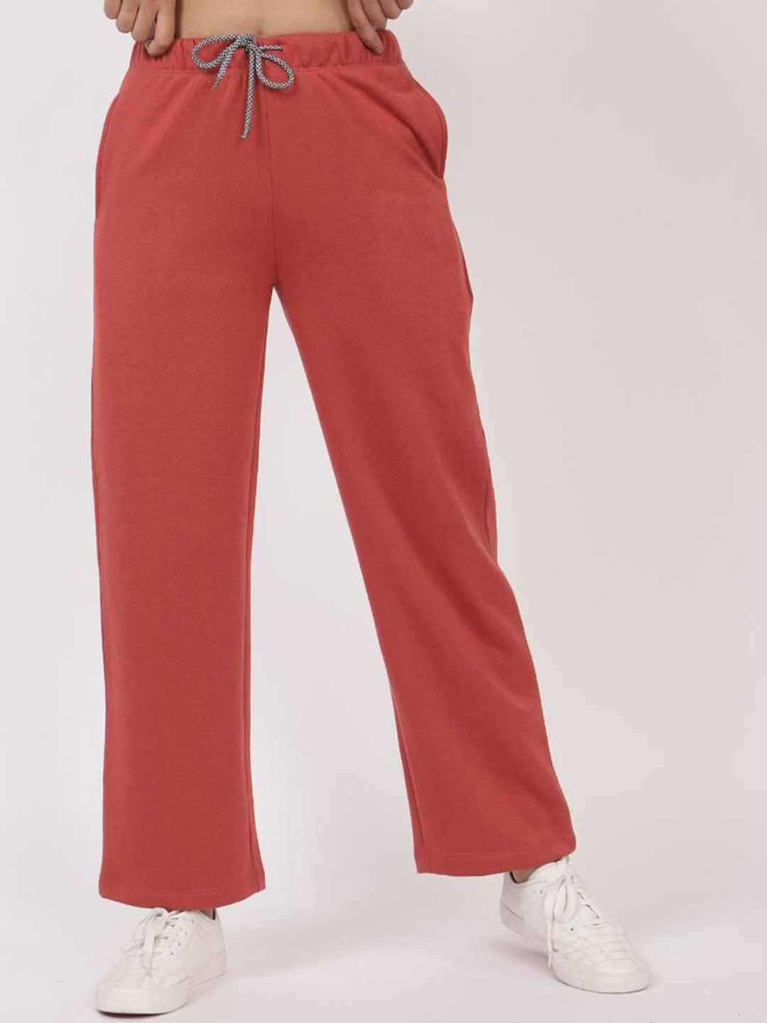 

Mlada Women Winter Flared-Fit Cotton Track Pants, Rust