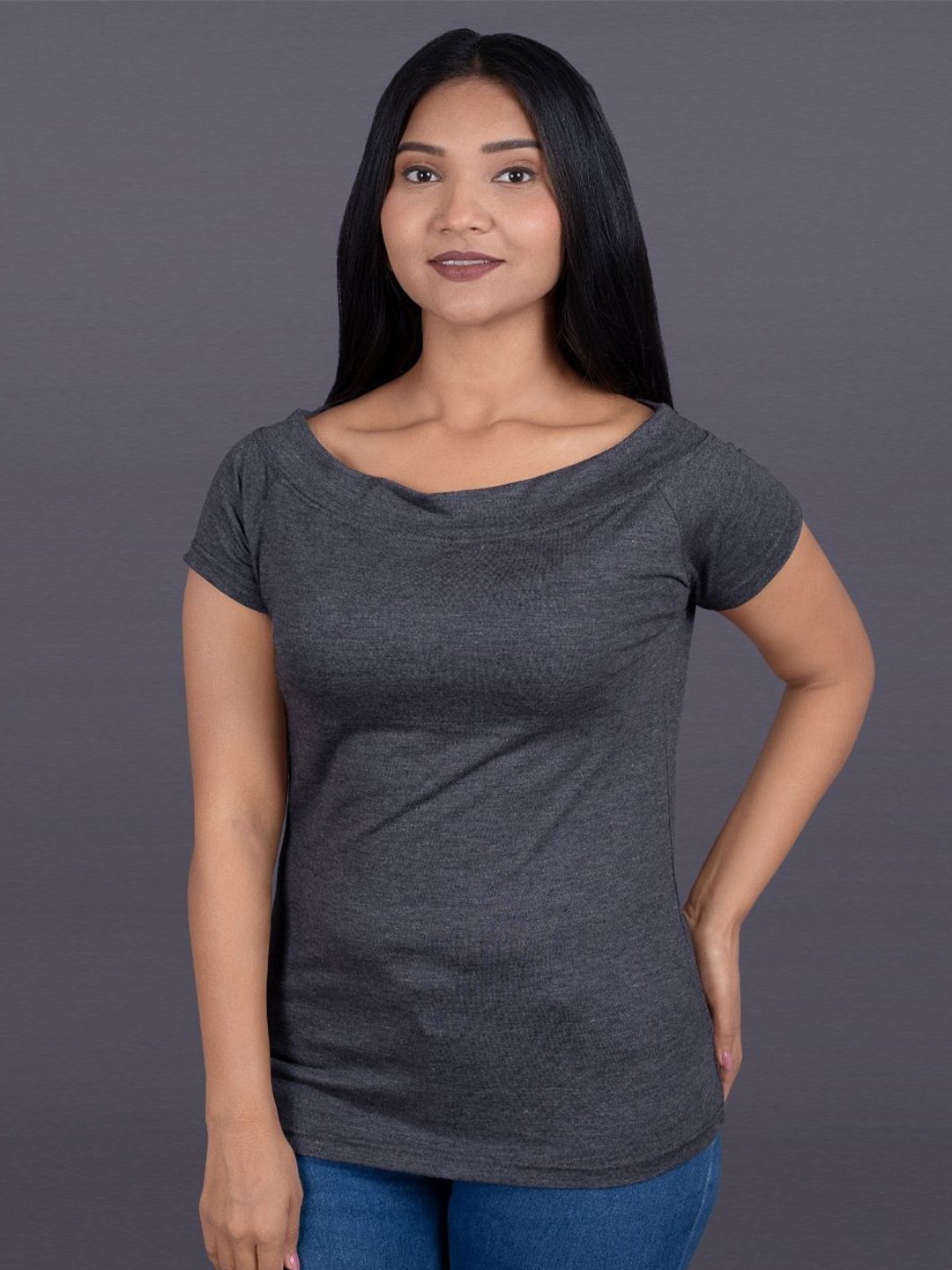 

La Aimee Women Knitted Top, Grey