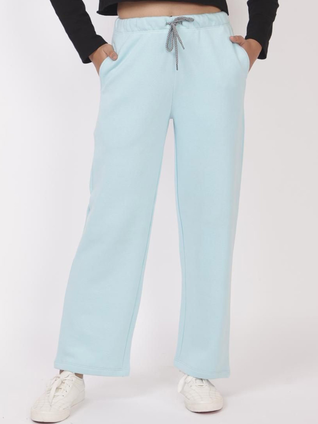 

Mlada Women Winter Flared-Fit Cotton Track Pants, Blue