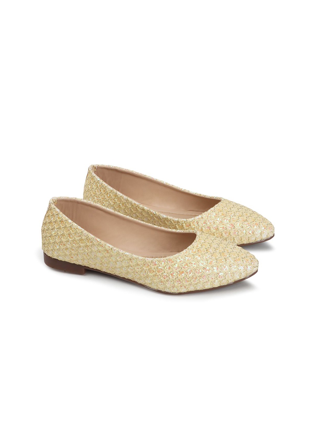 

DressBerry Women Printed Ballerinas, Gold
