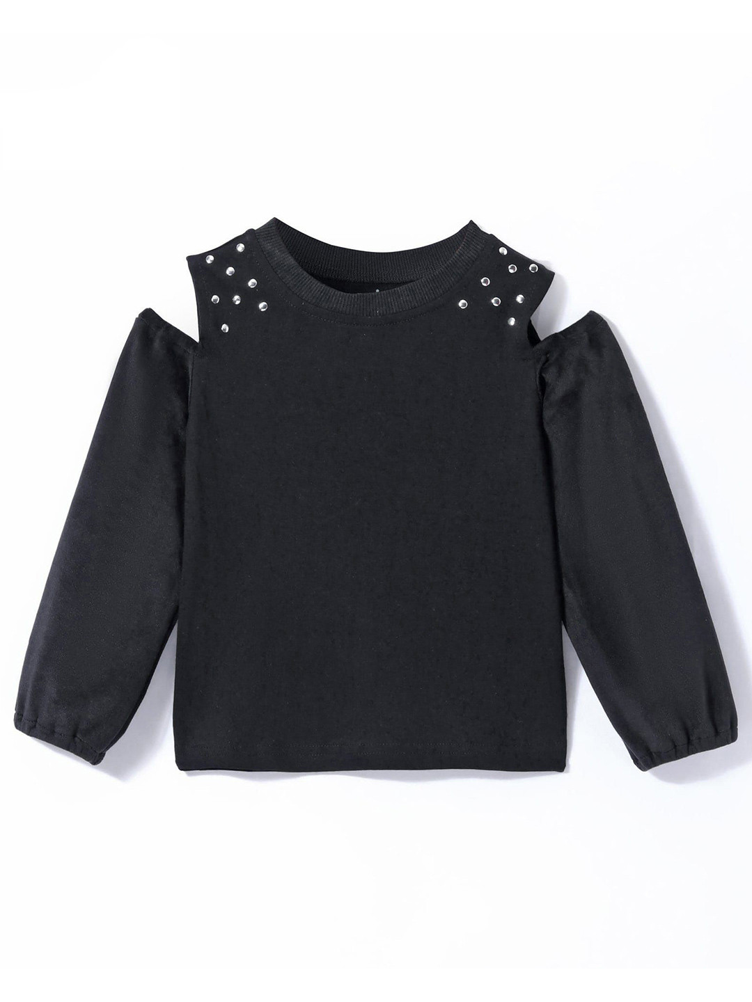 

ARIAS By LARA DUTTA Girls Cold-Shoulder Cotton Top, Black