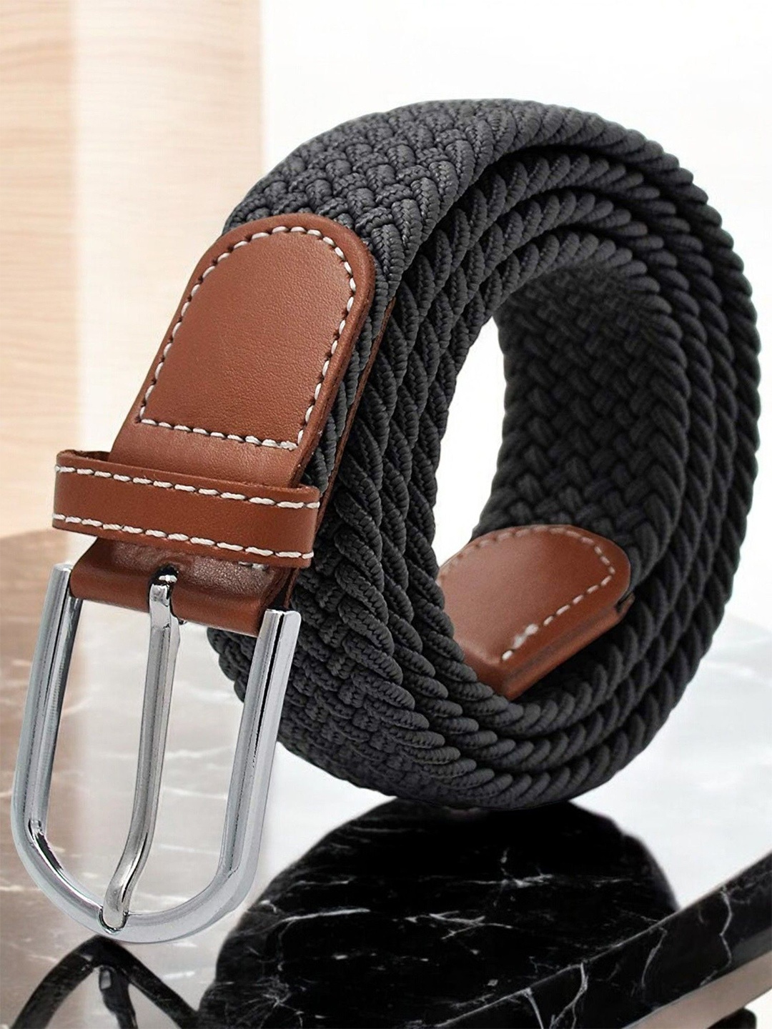 

Provogue Men Braided Belt, Black