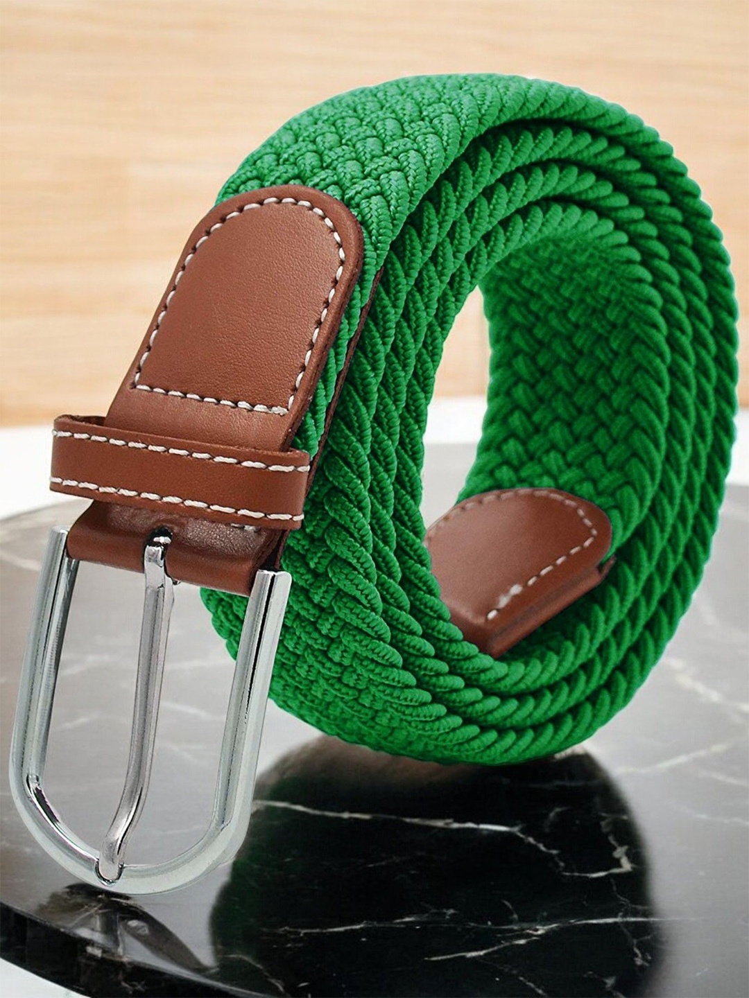 

Provogue Men Braided Belt, Green