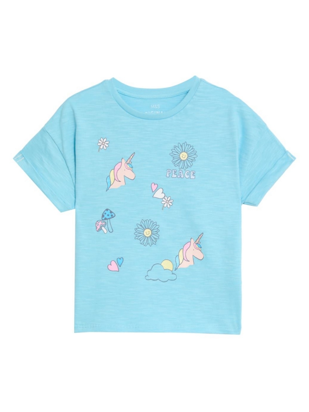 

Marks & Spencer Girls Pack Of 3 Graphic Printed Round Neck Cotton T-shirts, Pink