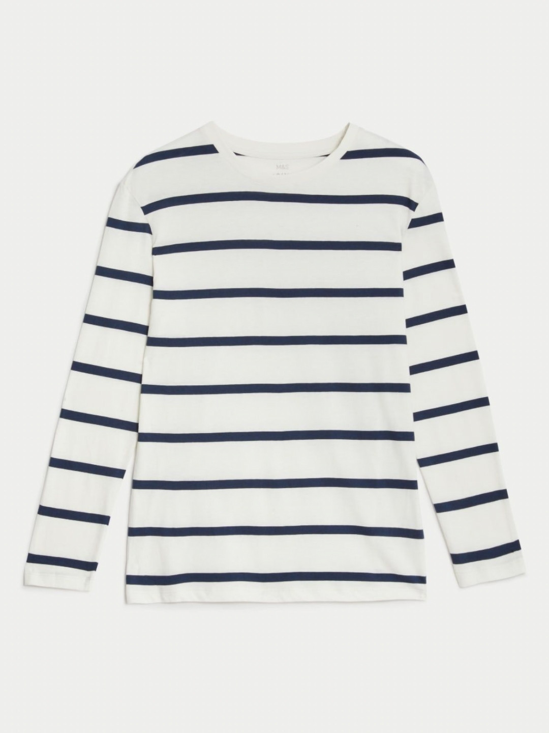 

Marks & Spencer Boys Striped Round Neck Cotton T-shirt, White
