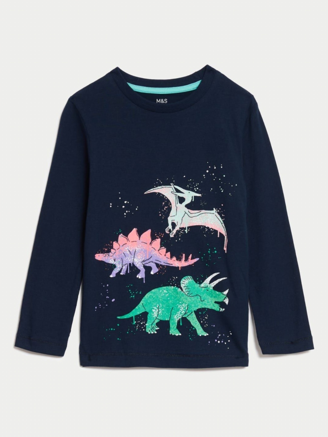 

Marks & Spencer Boys Graphic Printed Round Neck Cotton T-shirt, Navy blue