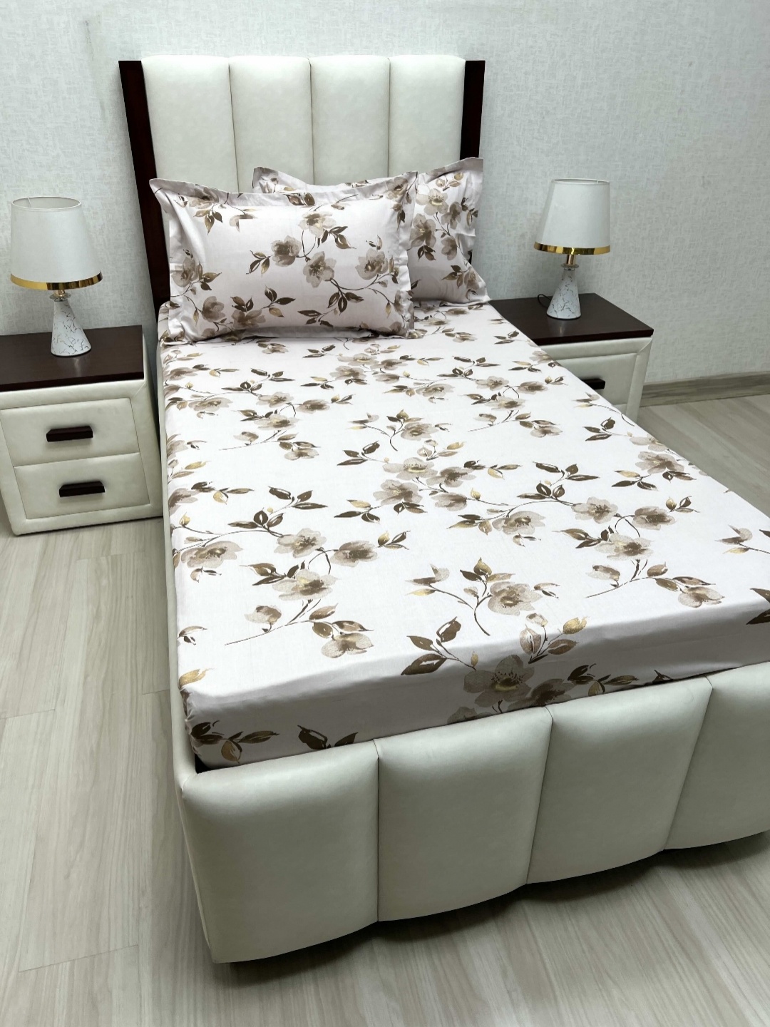 

Pure Decor Cotton Single Bed Size Bedsheet With 2 Pillow Covers 1.73m X 2.36m, Brown