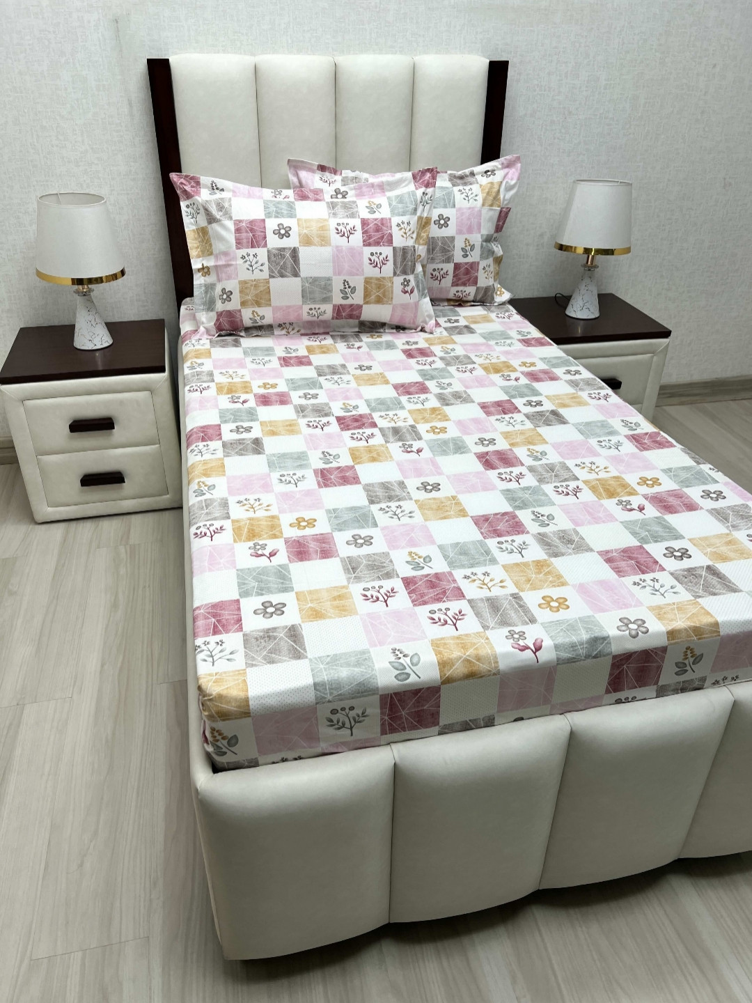 

Pure Decor Cotton Single Bed Size Bedsheet With 2 Pillow Covers 1.73m X 2.36m, White