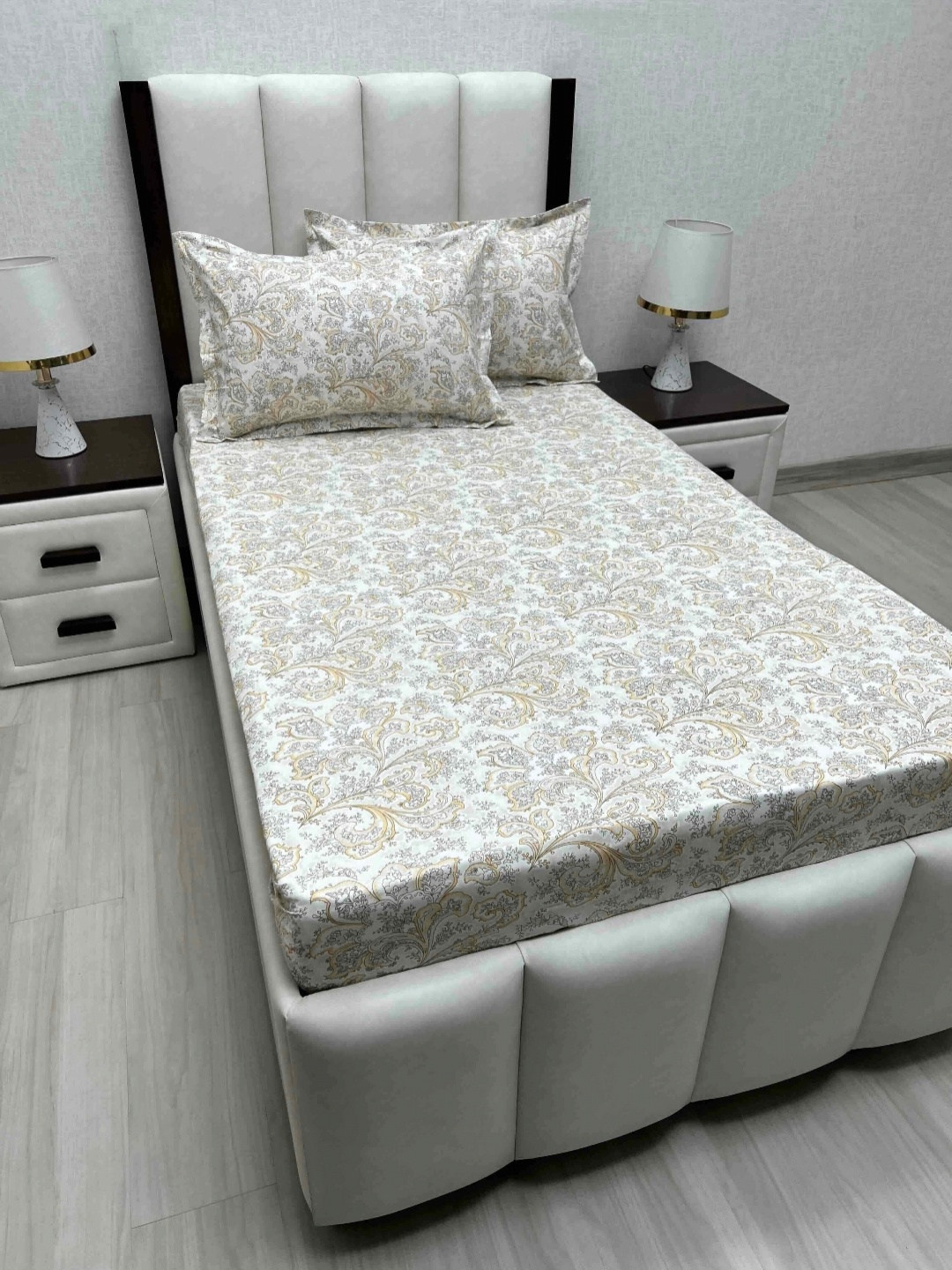 

Pure Decor Cotton Single Bed Size Bedsheet With 2 Pillow Covers 1.73m X 2.36m, White