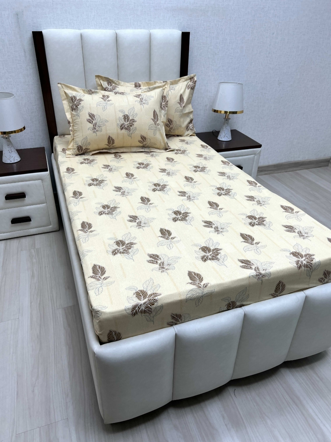 

Pure Decor Cotton Single Bed Size Bedsheet With 2 Pillow Covers 1.73m X 2.36m, Yellow