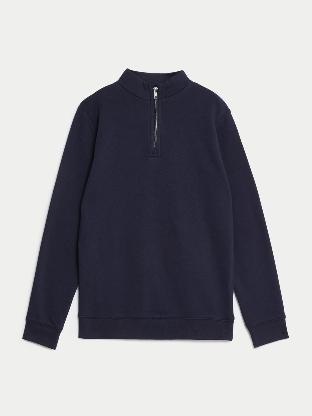 

Marks & Spencer Boys Mock Collar Sweatshirt, Navy blue