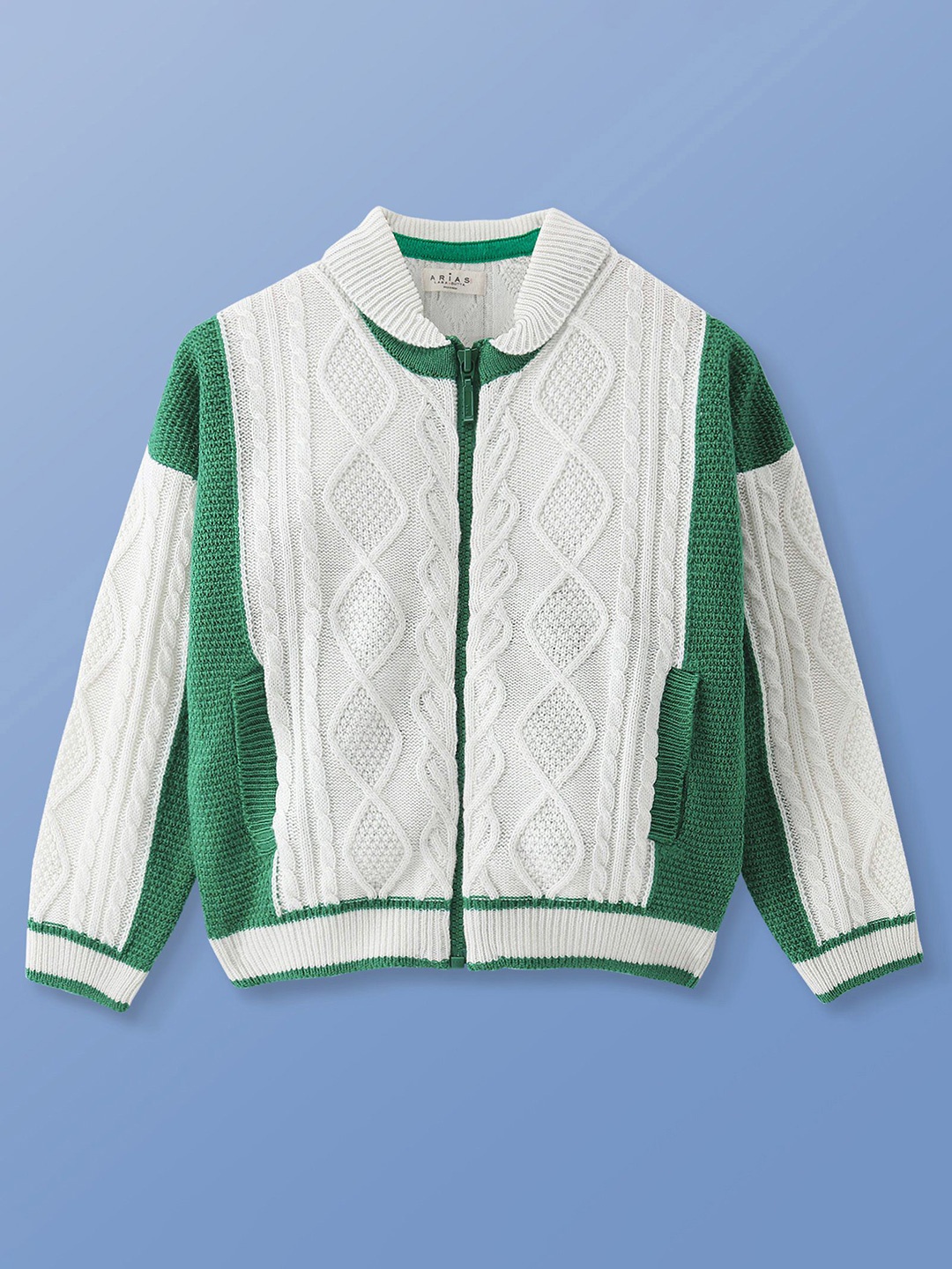 

ARIAS By LARA DUTTA Boys Cable Knit Pullover, White