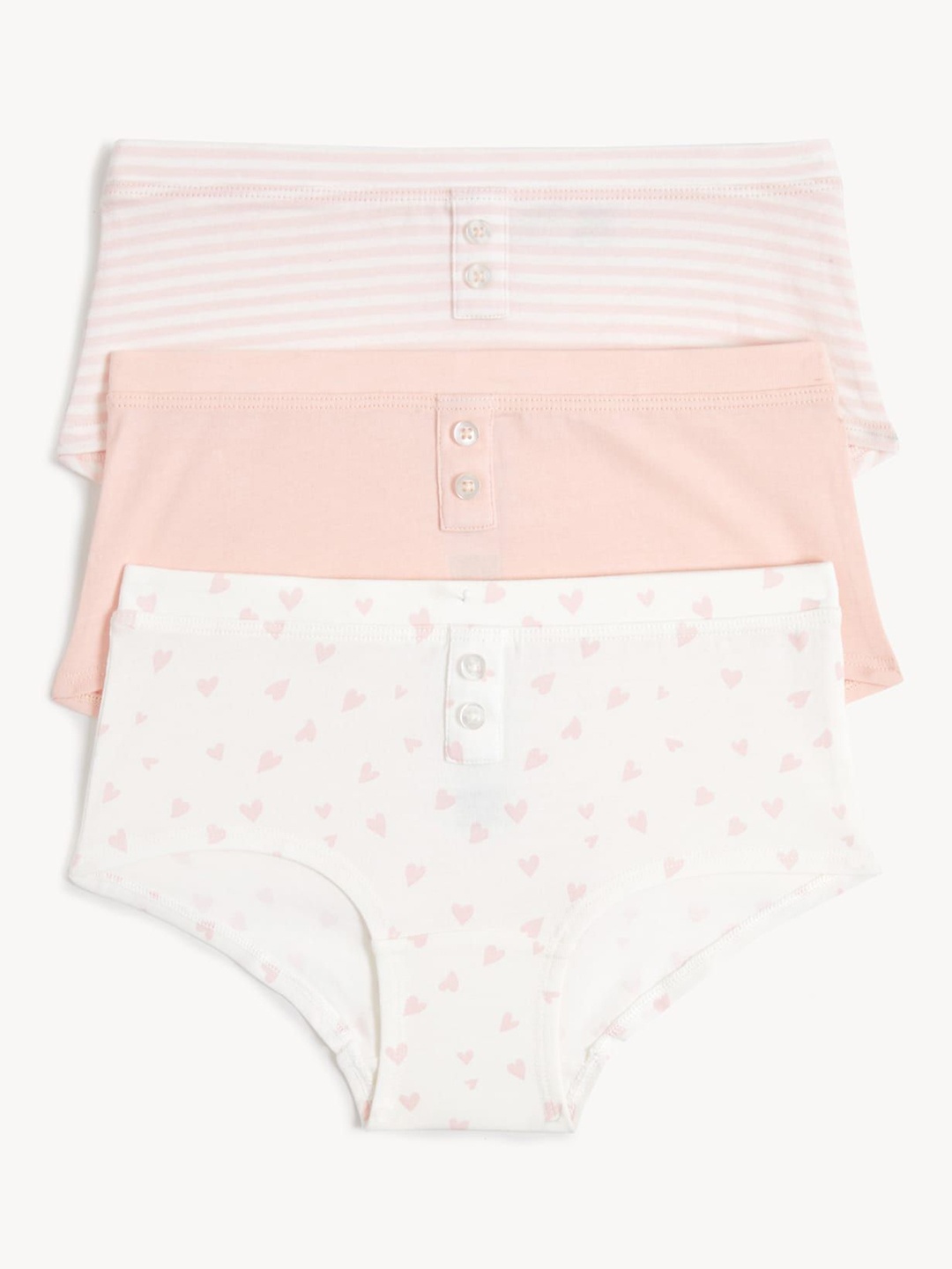 

Marks & Spencer Girls Pack Of 3 Printed High Rise Hipster Briefs, Pink