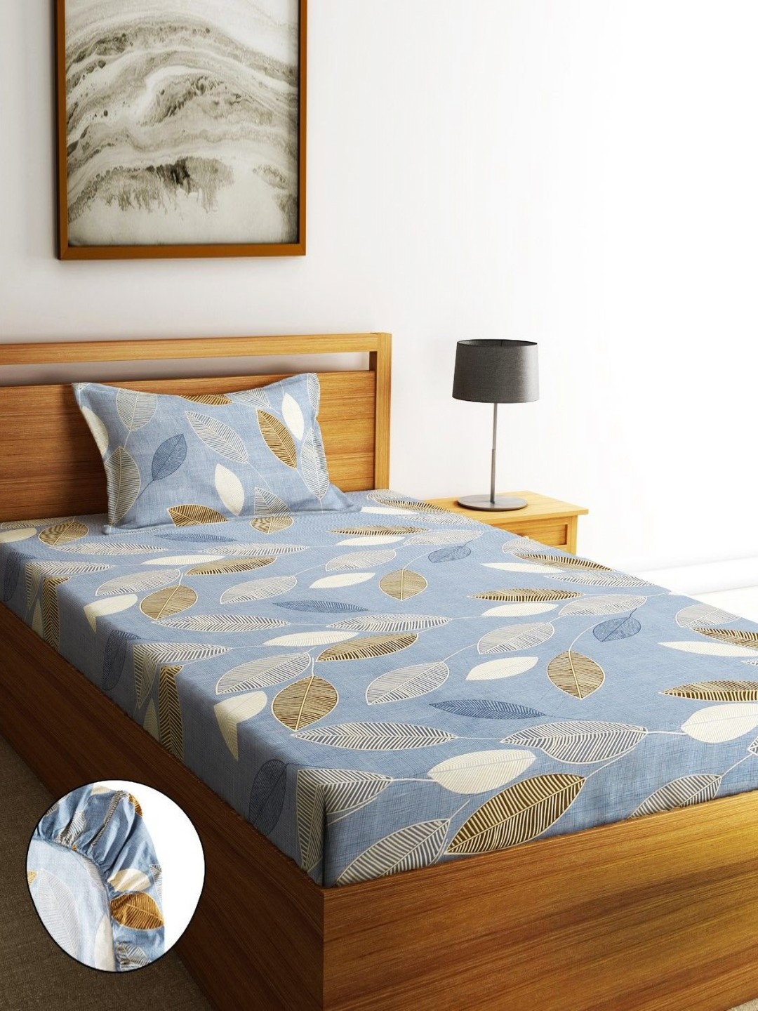 

Home Sizzler Blue Floral Printed Microfiber 210 TC Single Bedsheet Set 1.83 m x 92 cm