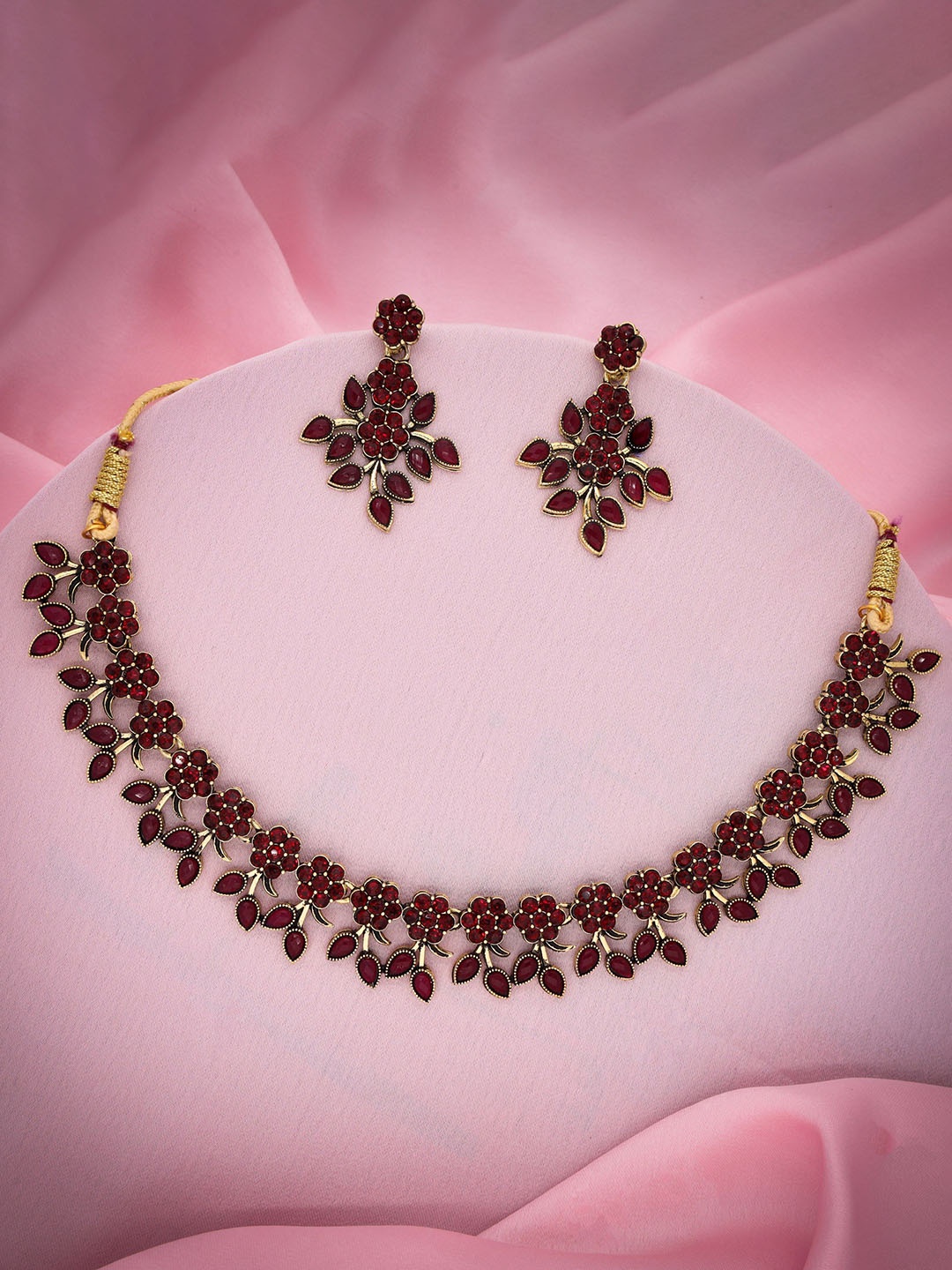 

Lyriss Gold-Plated Stone-Studded Jewellery Set